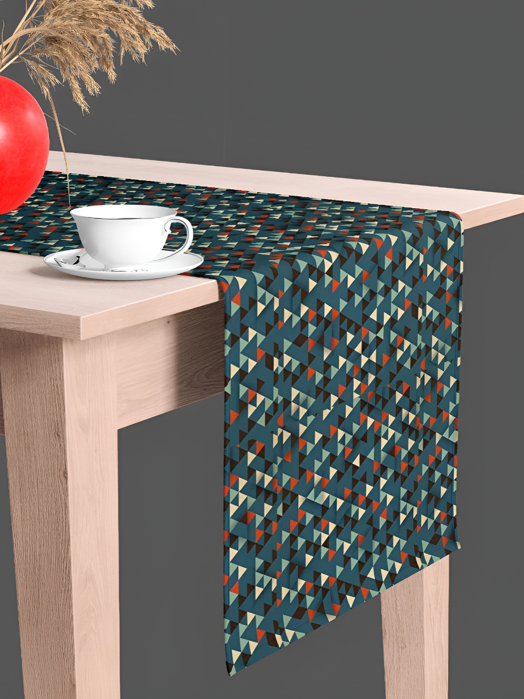

ArtzFolio Geometric Printed Table Runner, Teal