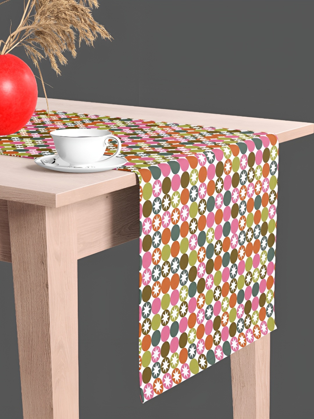 

ArtzFolio White & Pink Geometric Printed Velvet Rectangle Table Runner
