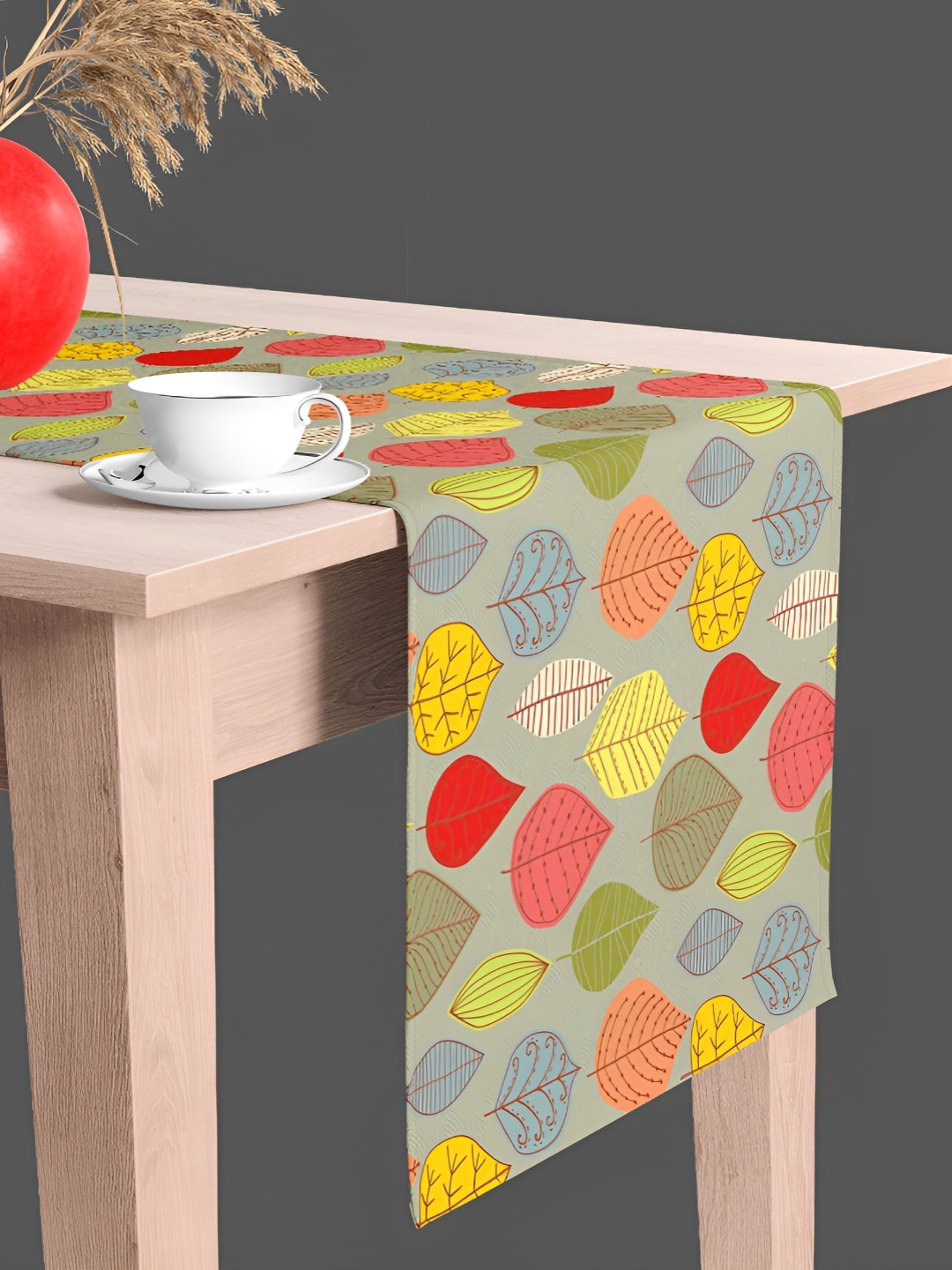 

ArtzFolio Grey & Yellow Geometric Printed Table Runner