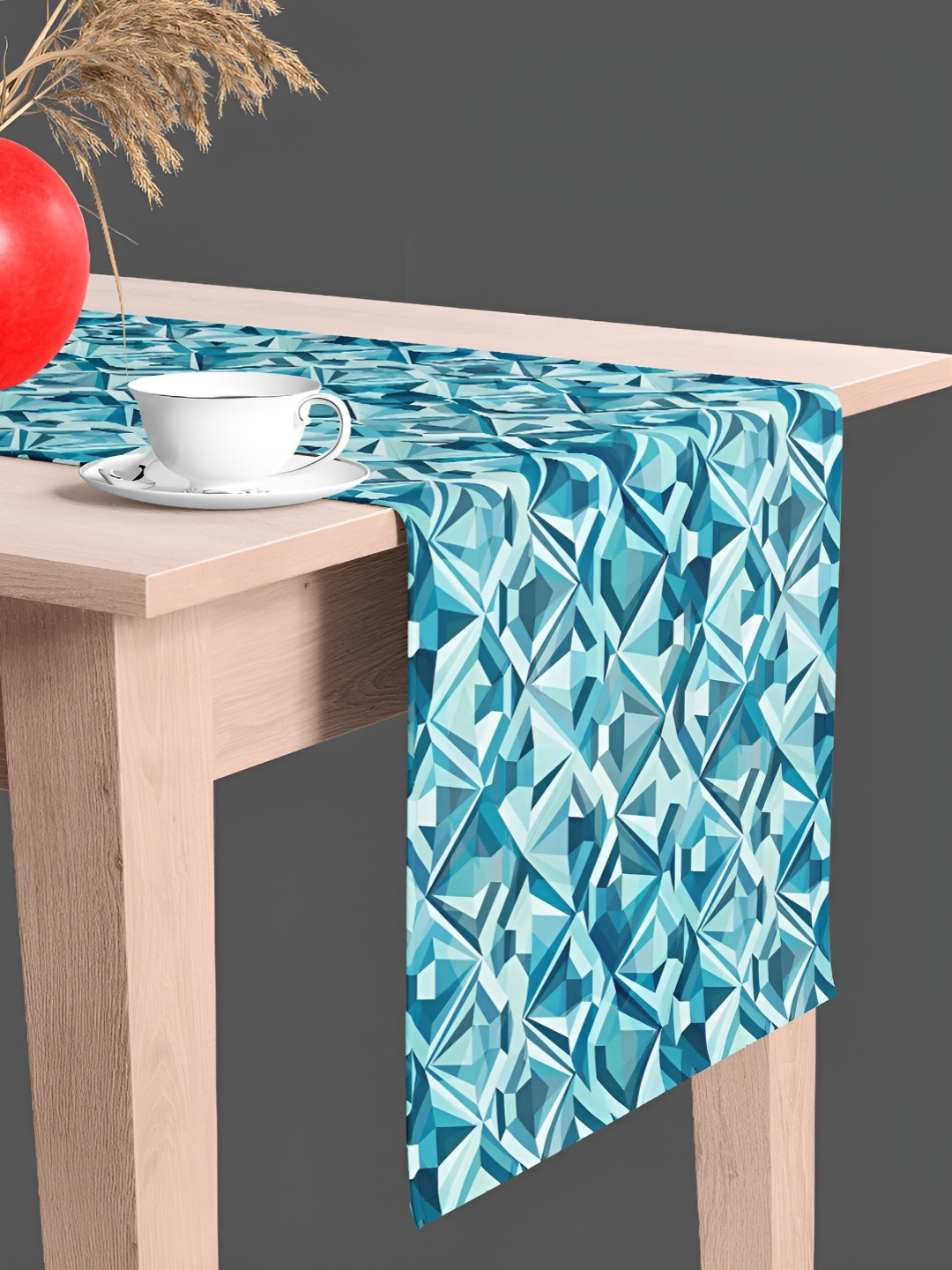 

ArtzFolio Printed Rectangular Table Runner, Turquoise blue