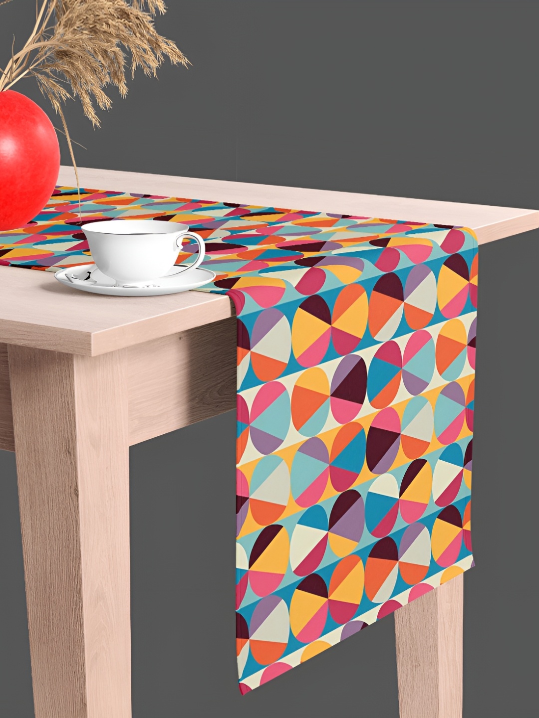 

ArtzFolio Pink & Yellow Geometric Printed Table Runner