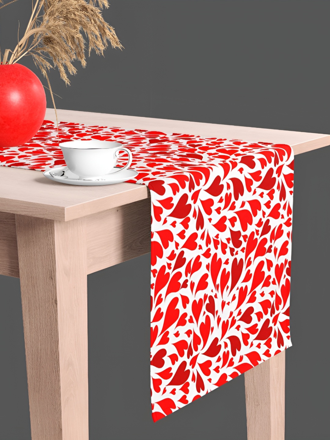 

ArtzFolio Quirky Printed Table Runner, Red