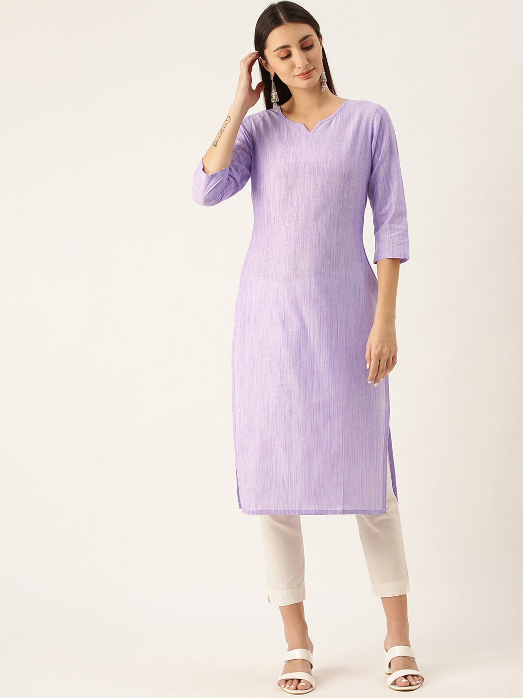 

HRITIKA Round Neck Kurta, Purple