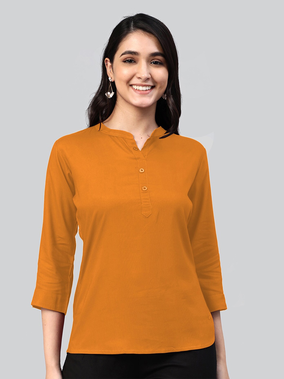 

LYRA Mandarin Collar Tunic, Yellow