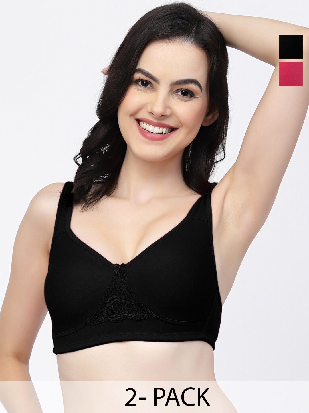 

College Girl Non-Wired Full Coverage Non Padded Bra, Black