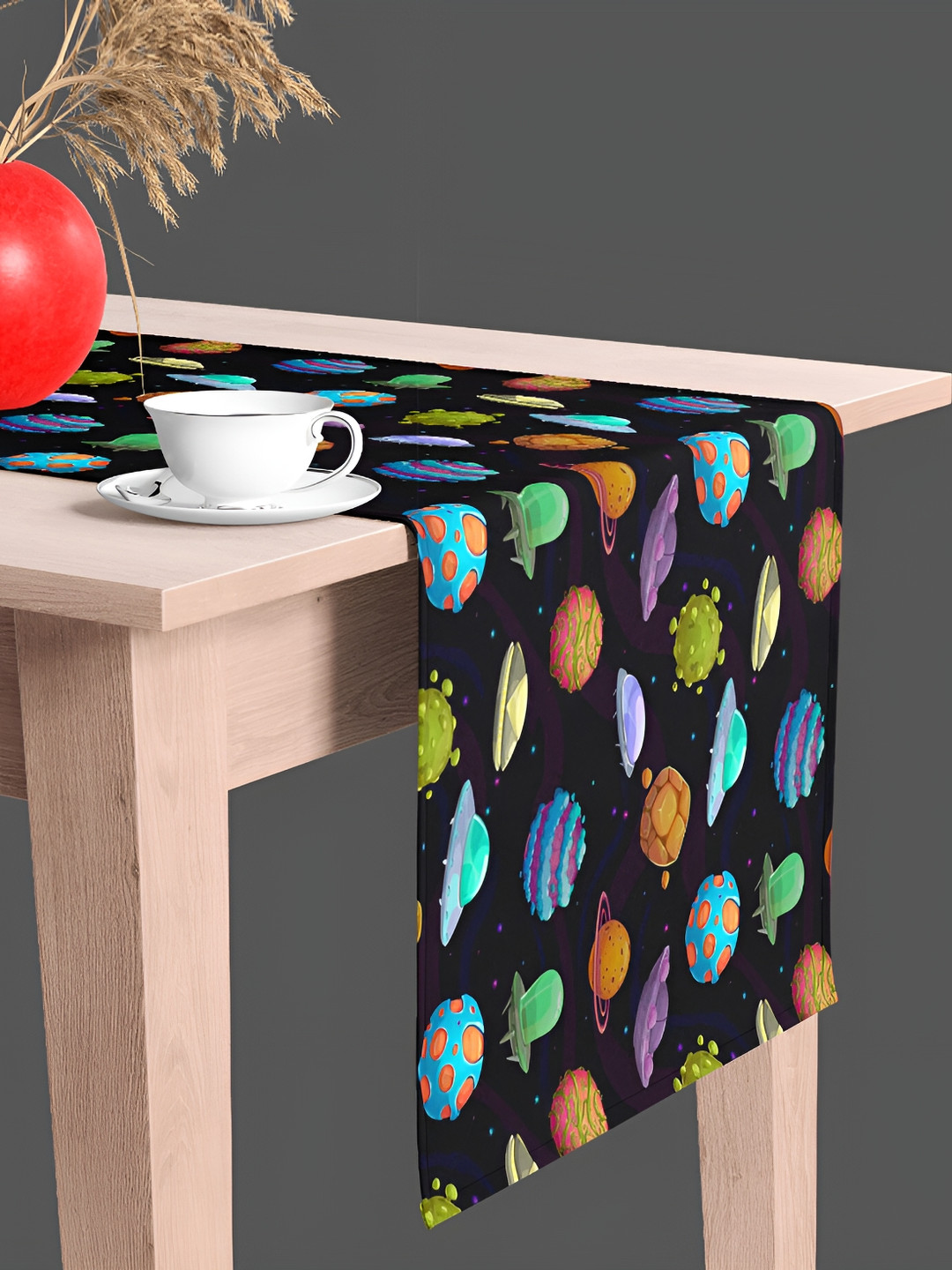 

ArtzFolio Black & Blue Quirky Printed Table Runner