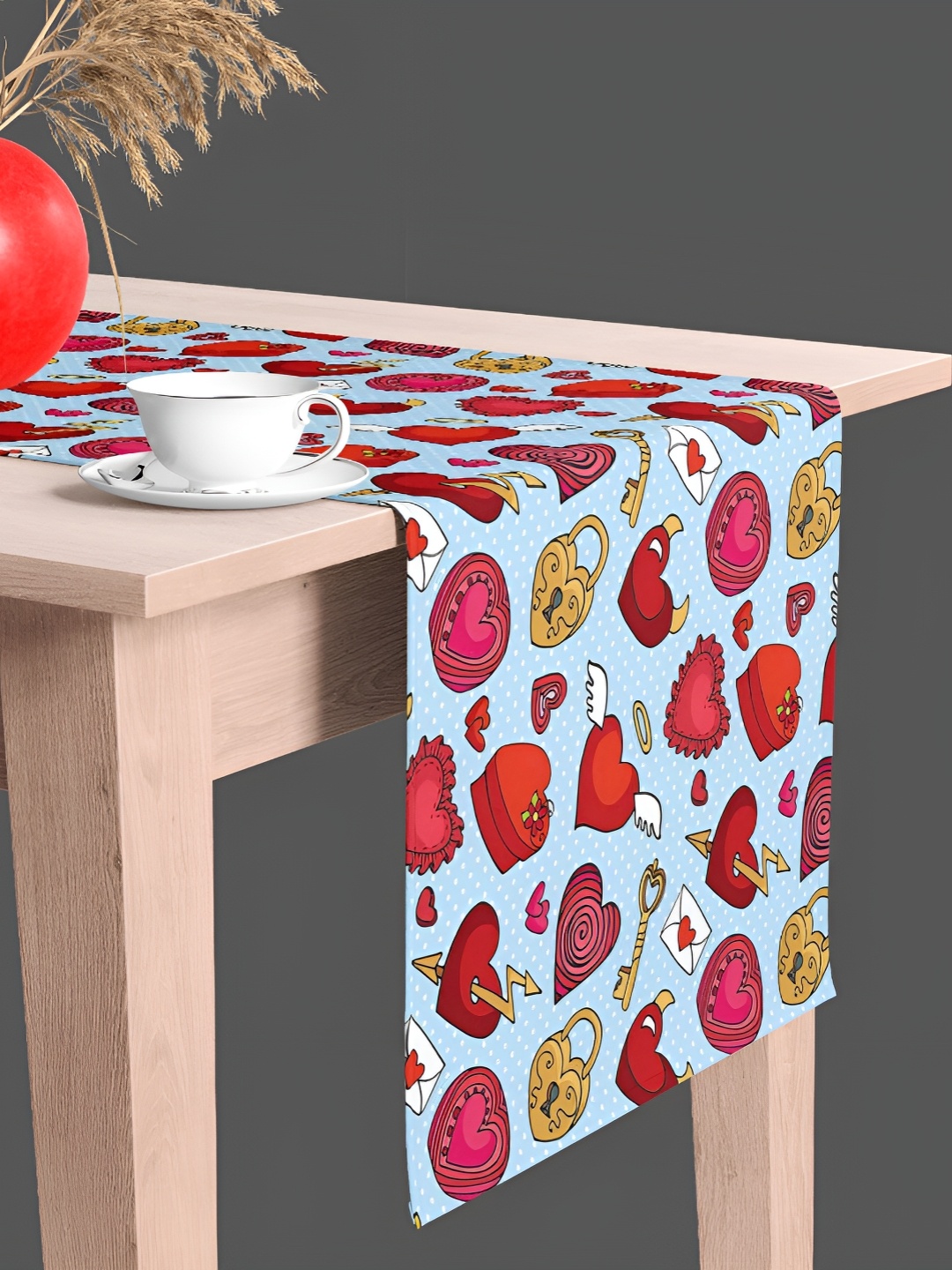 

ArtzFolio Blue & Red Abstract Table Runner