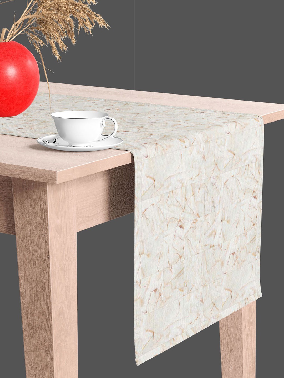

ArtzFolio Beige Abstract Printed Velvet Table Runner