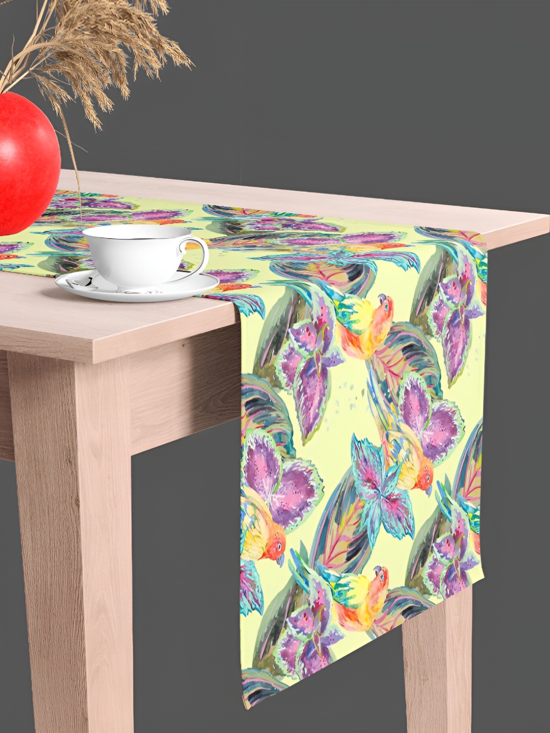 

ArtzFolio Yellow & Green Floral Printed Table Runner