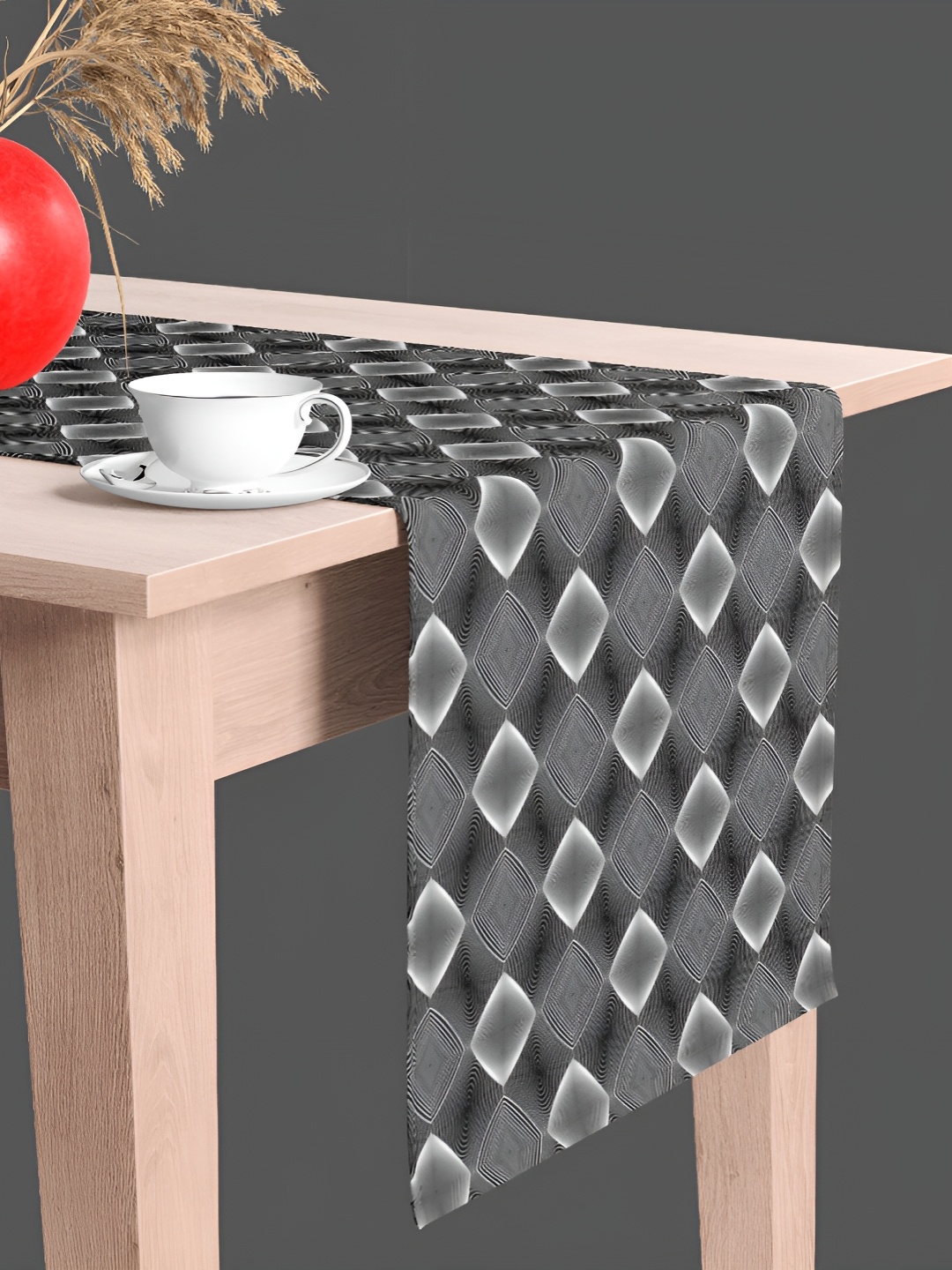 

ArtzFolio Black & Grey Geometric Printed Table Runner