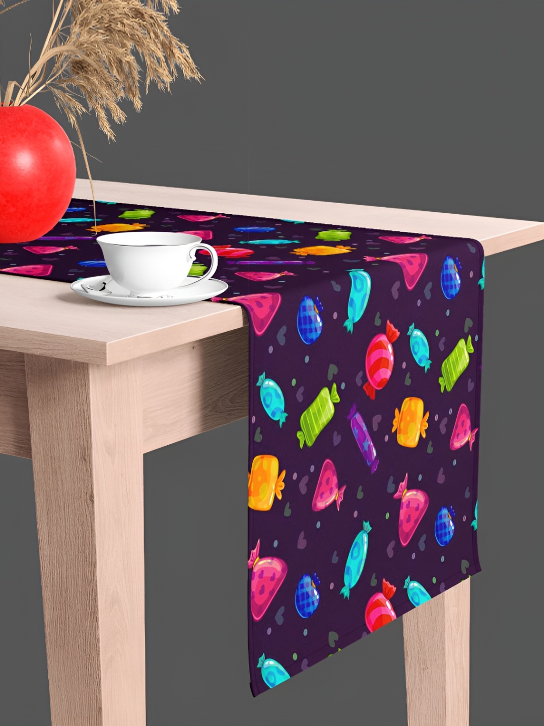 

ArtzFolio Purple Green Digital Printed Velvet Table Runner