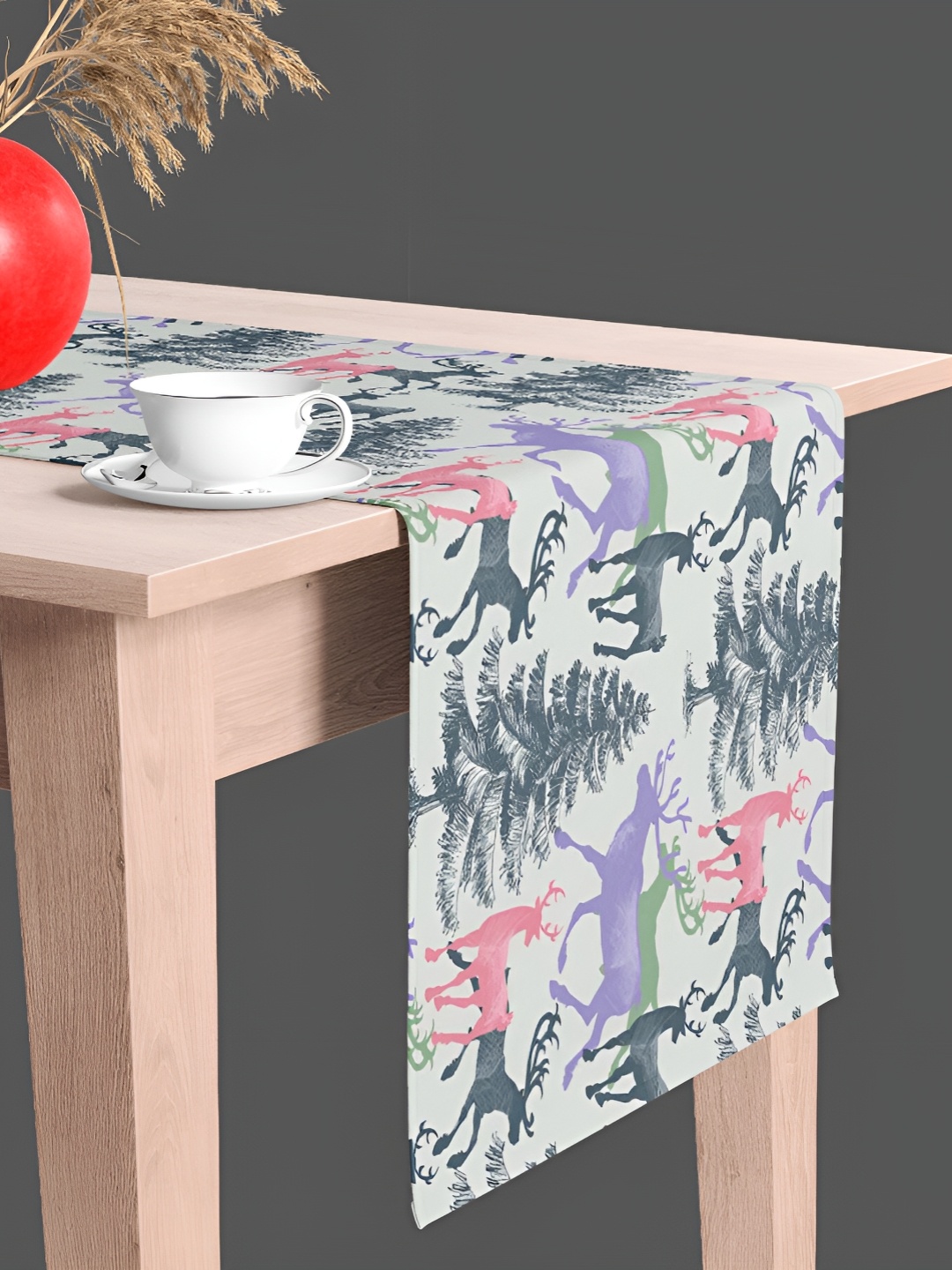 

ArtzFolio Grey & Lavender Quirky Printed Table Runner