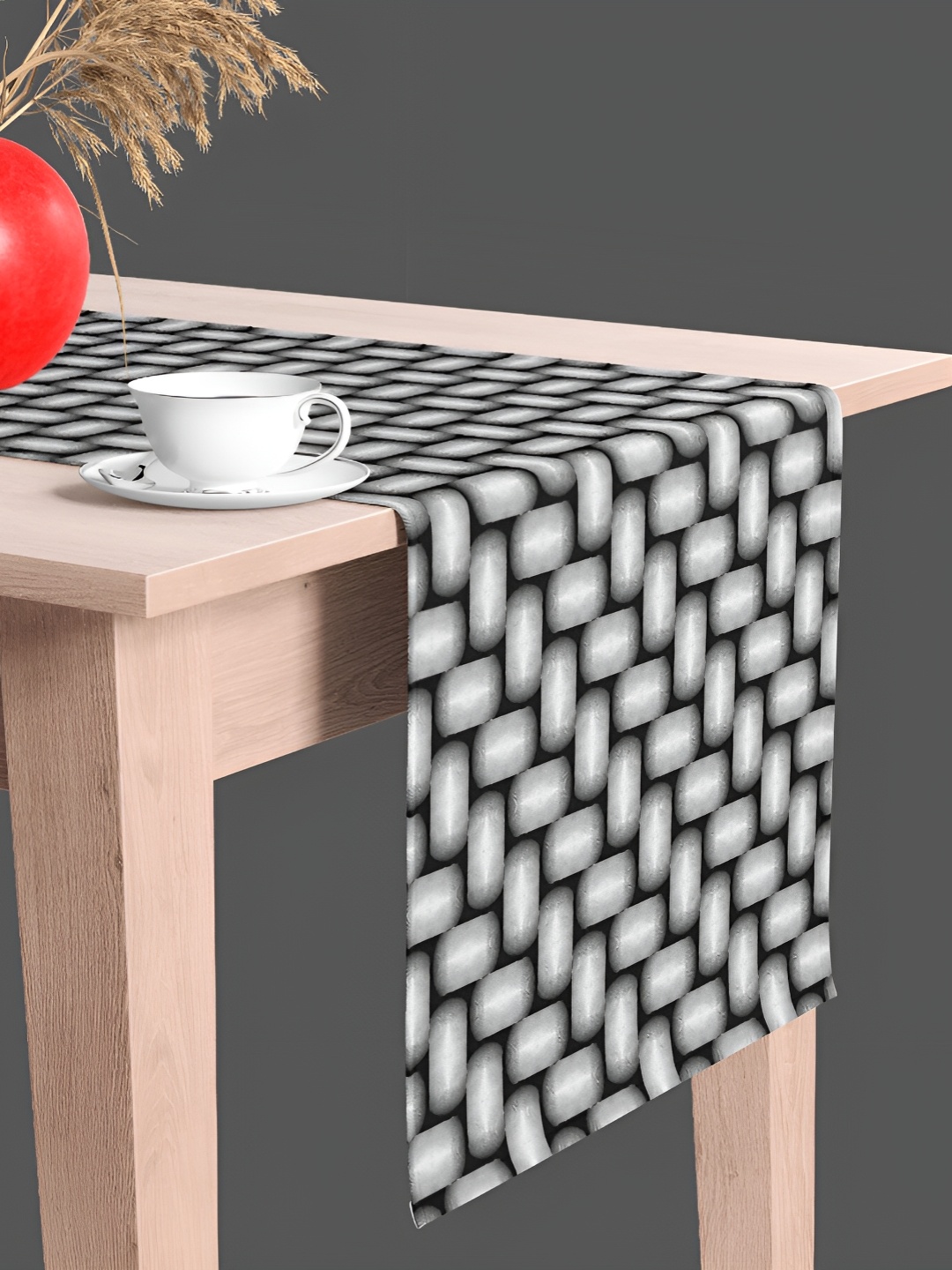 

ArtzFolio Black Geometric Printed Table Runner