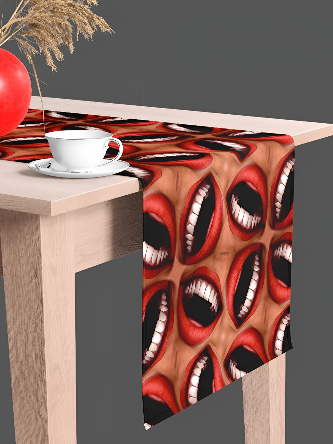

ArtzFolio Black & Red Printed Rectangular Table Runner