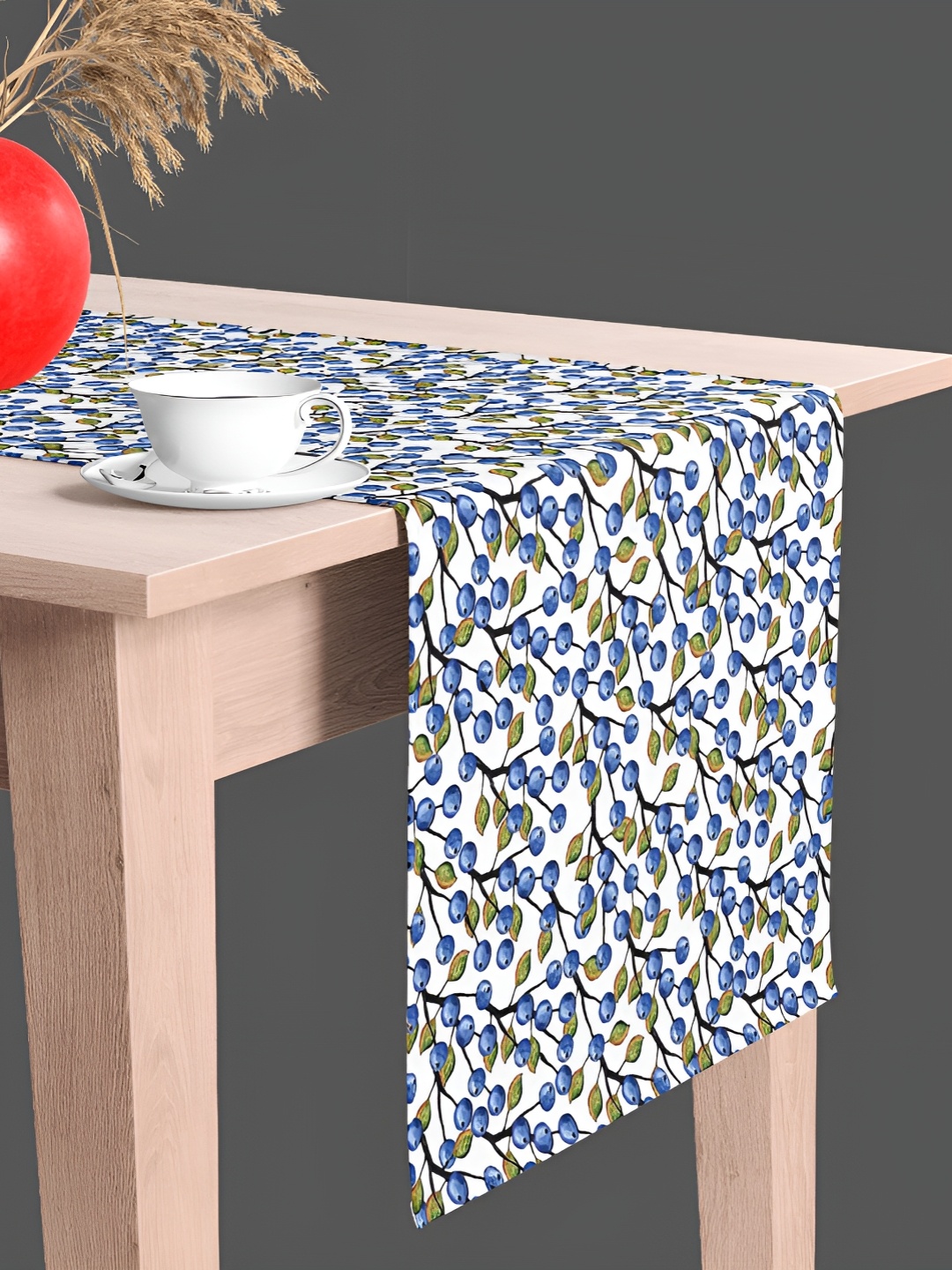 

ArtzFolio White & Blue Floral Printed Table Runner
