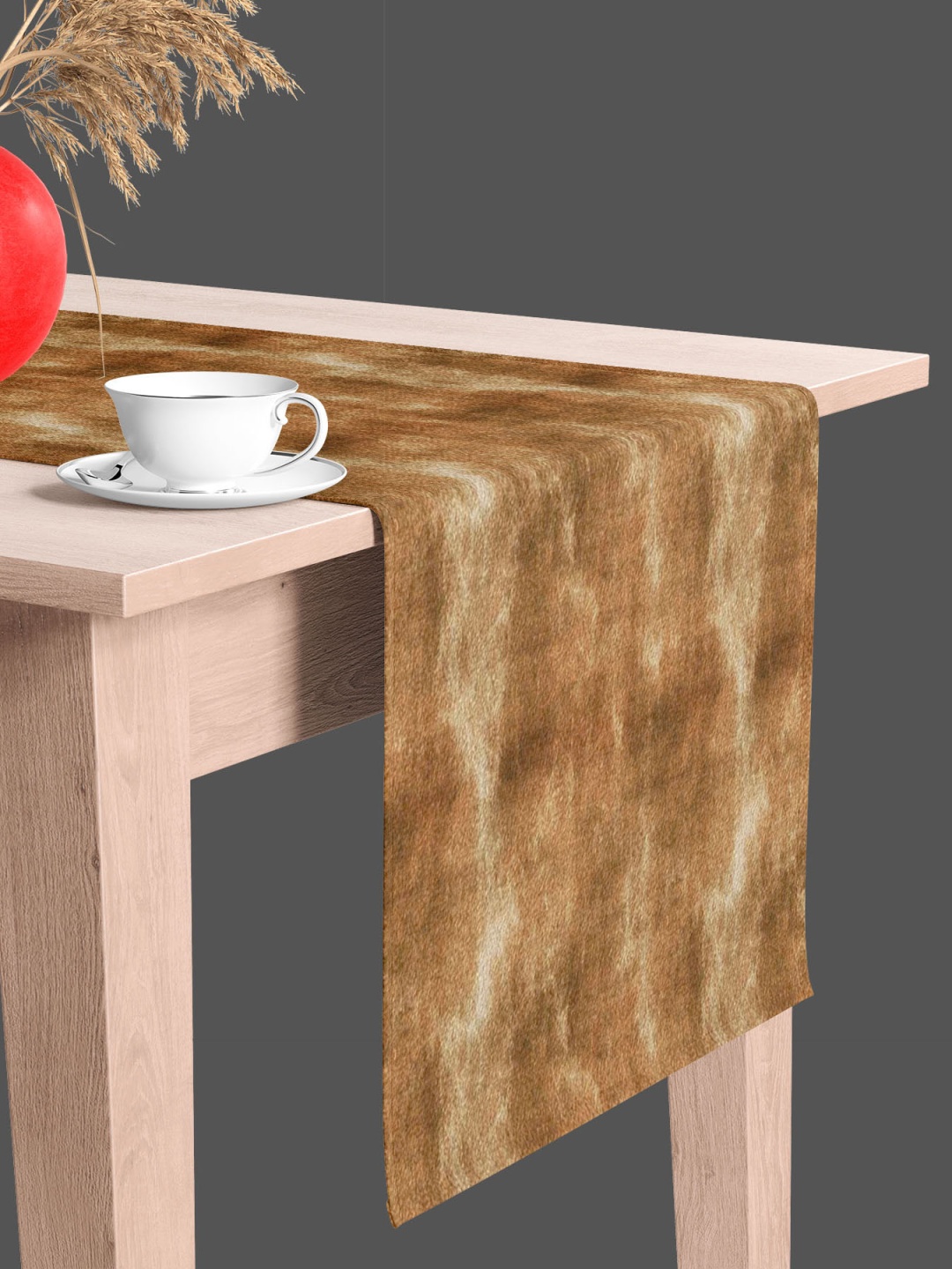 

ArtzFolio Brown Printed Rectangular Velvet Table Runner