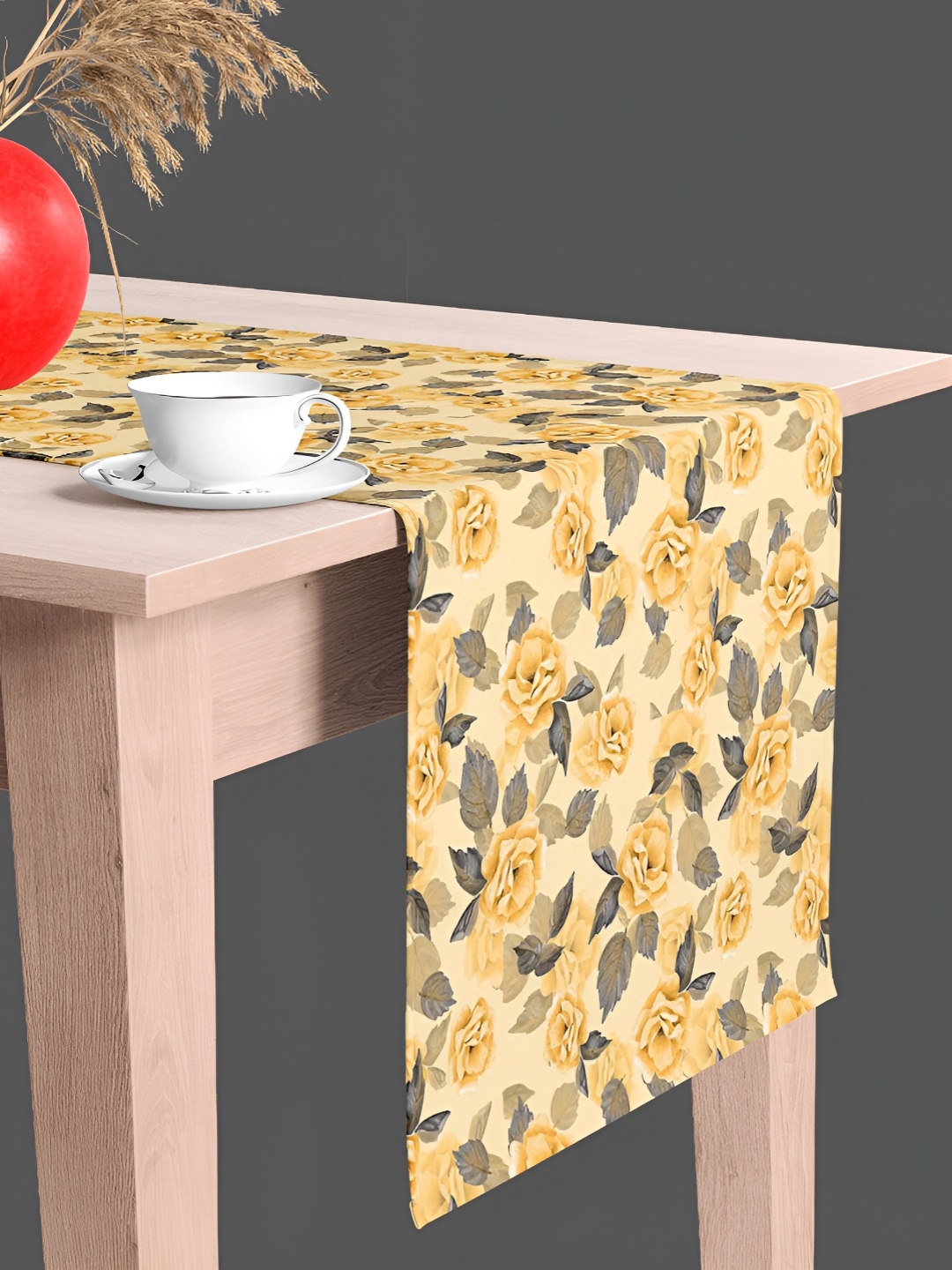 

ArtzFolio Yellow & Grey Floral Print Dining Table Runner