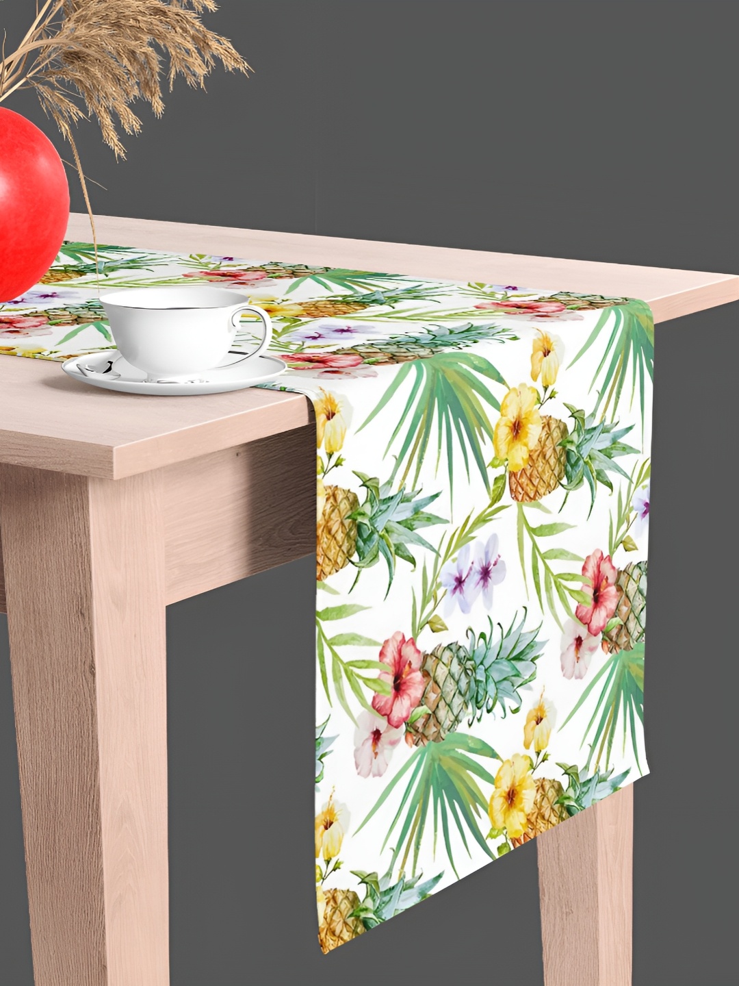 

ArtzFolio Pineapple & Floral Print Dining Centre Table Runner, Multi