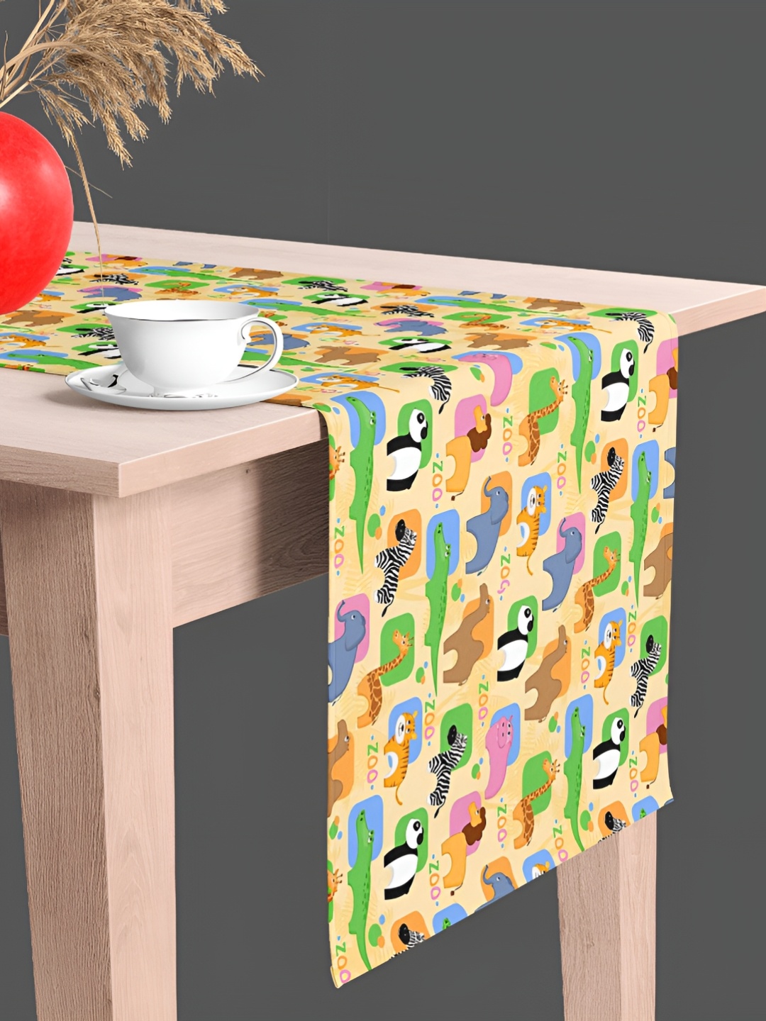 

ArtzFolio Yellow & Green Digital Printed Velvet Table Runner