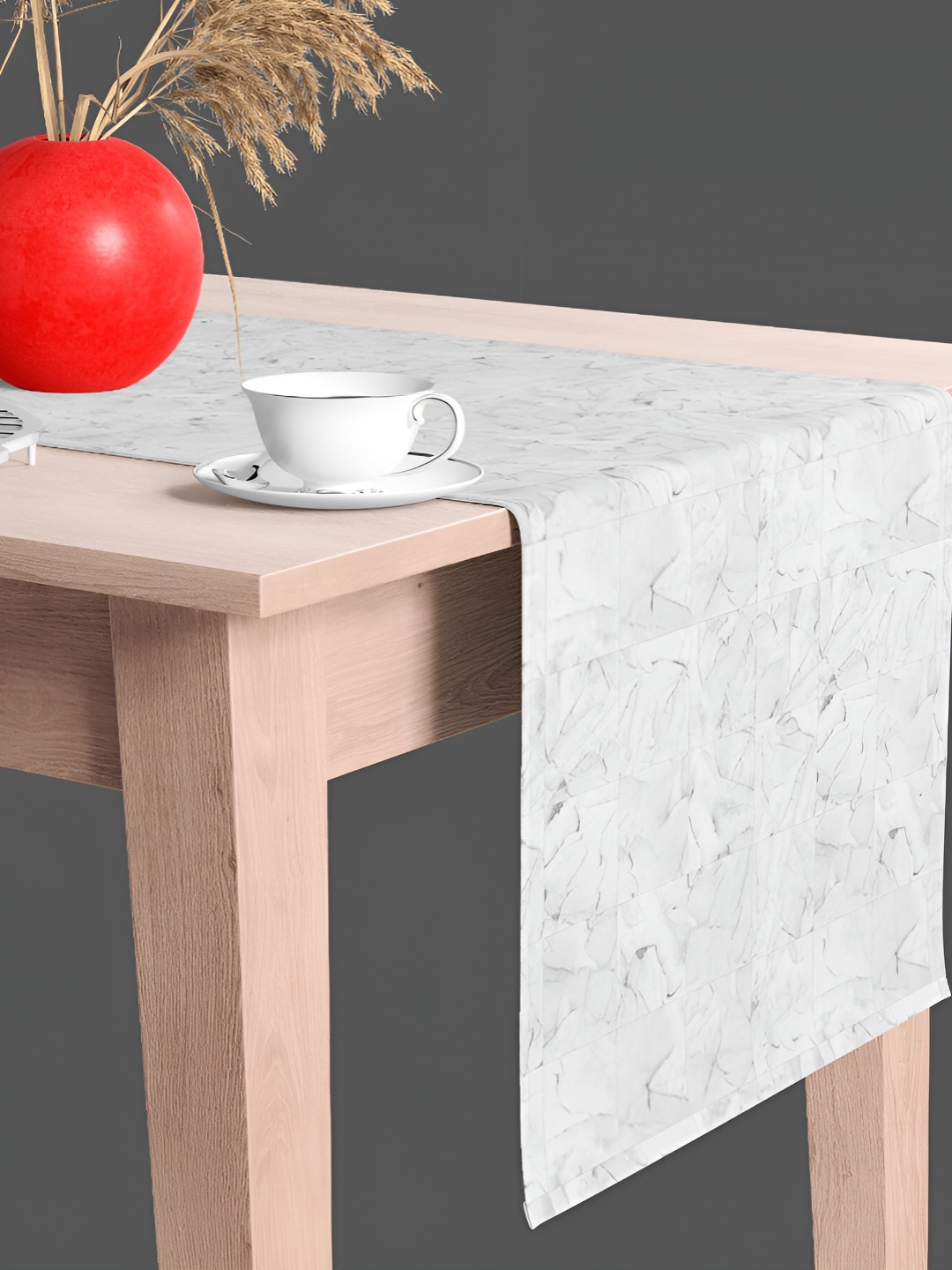 

ArtzFolio White & Grey Abstract Printed Rectangle Table Runner