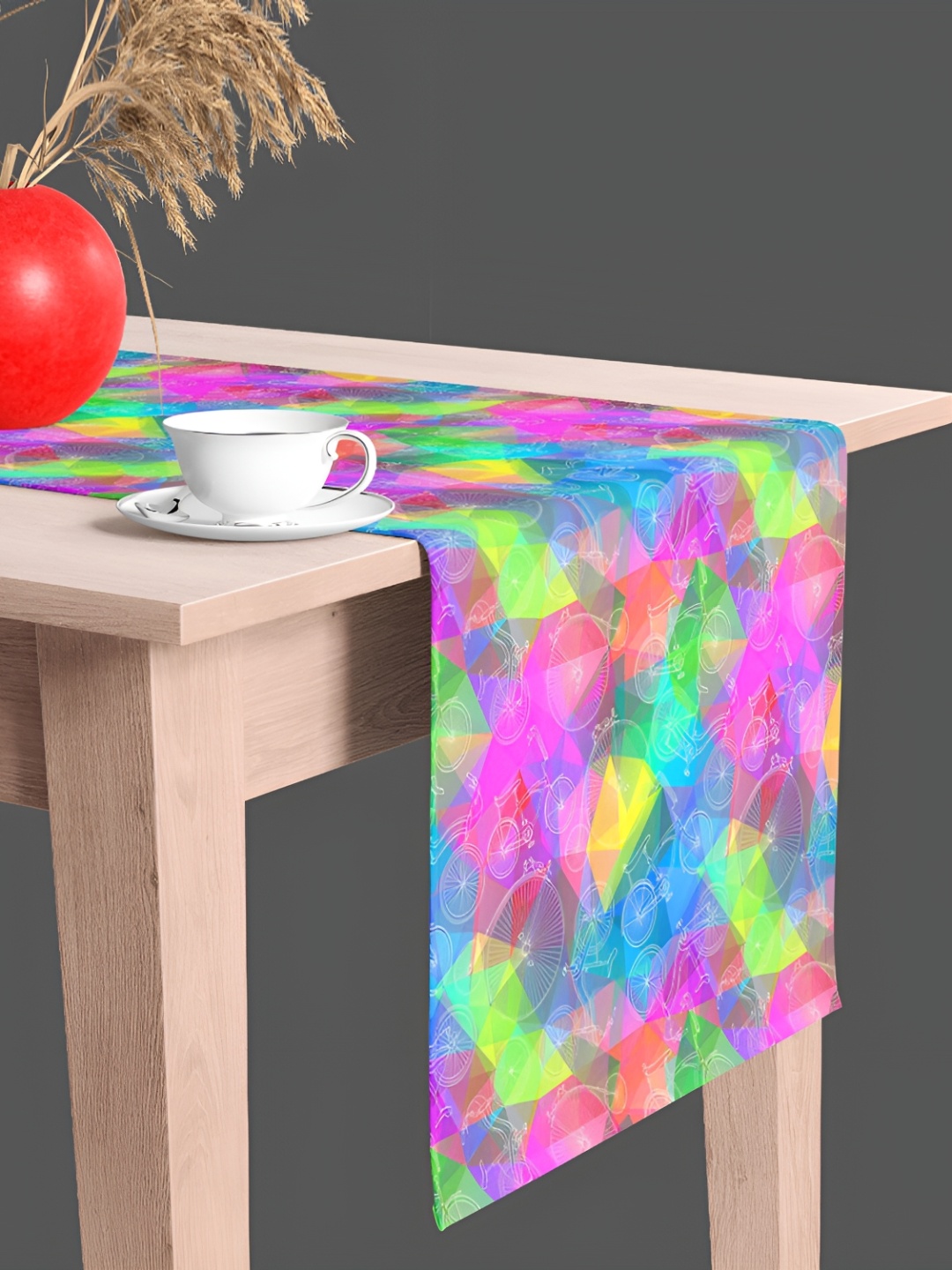

ArtzFolio Pink & Green Velvet Dining Center Table Runner