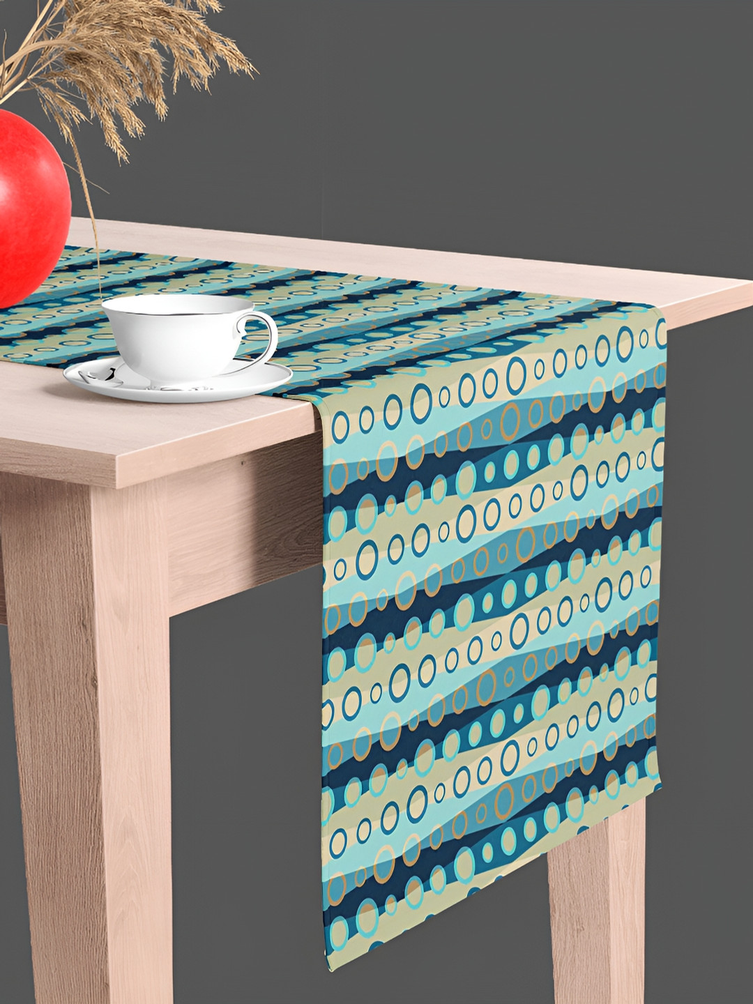

ArtzFolio Green & White Printed Table Runner
