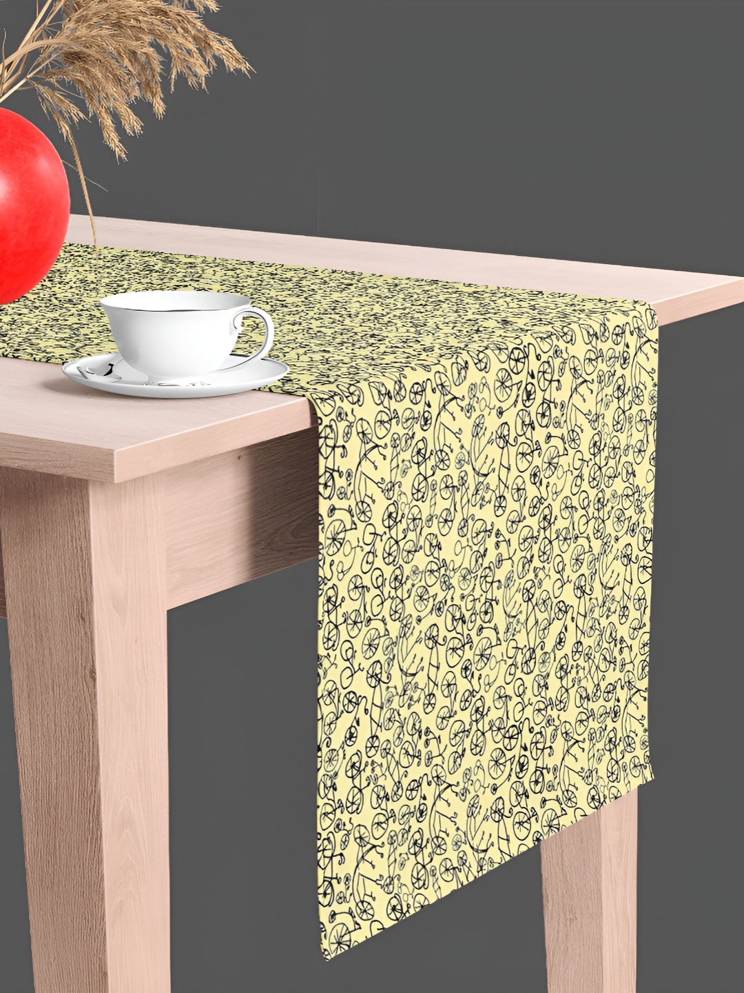 

ArtzFolio Green and Black Abstract Printed Velvet Dining Center Table Runner