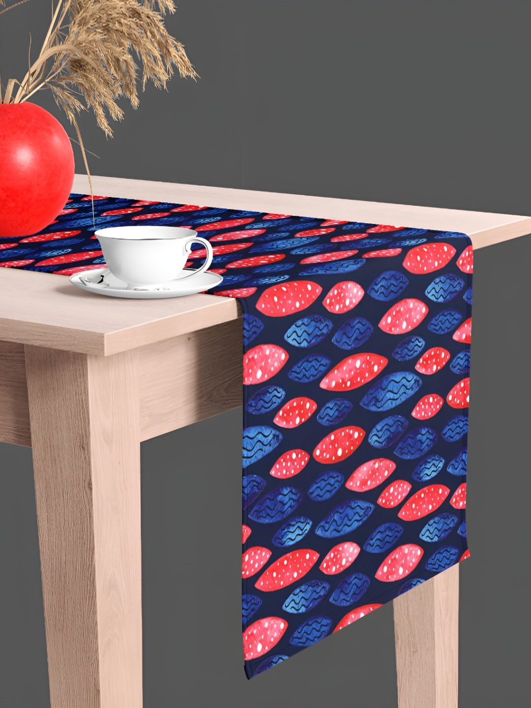 

ArtzFolio Blue & Red Abstract Printed Velvet Table Runner