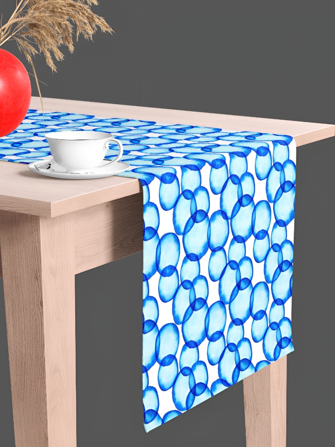 

ArtzFolio Blue and White Geometric Printed Table Runner
