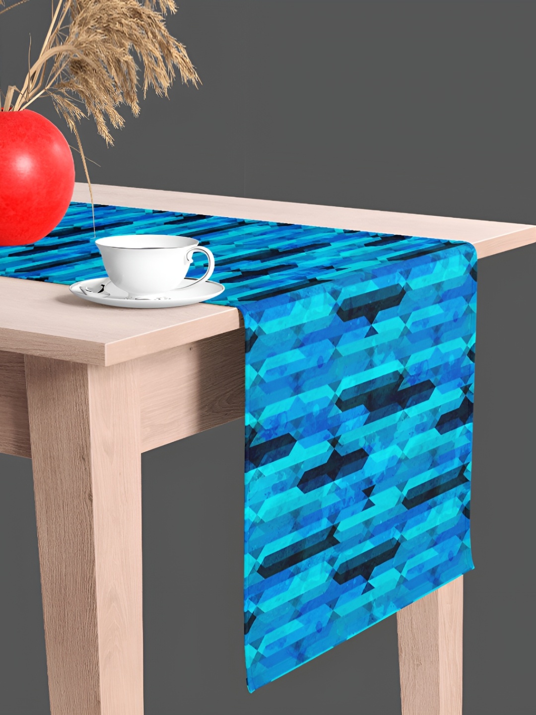 

ArtzFolio Blue Printed Velvet Table Runner