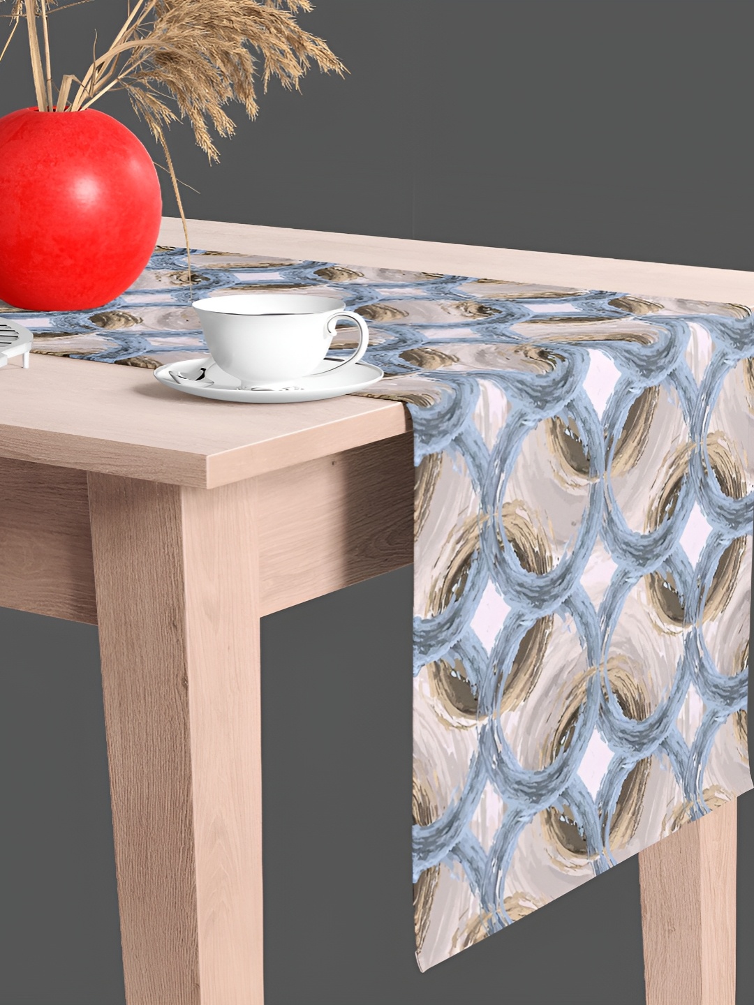 

ArtzFolio Grey & Beige Geometric Printed Table Runner