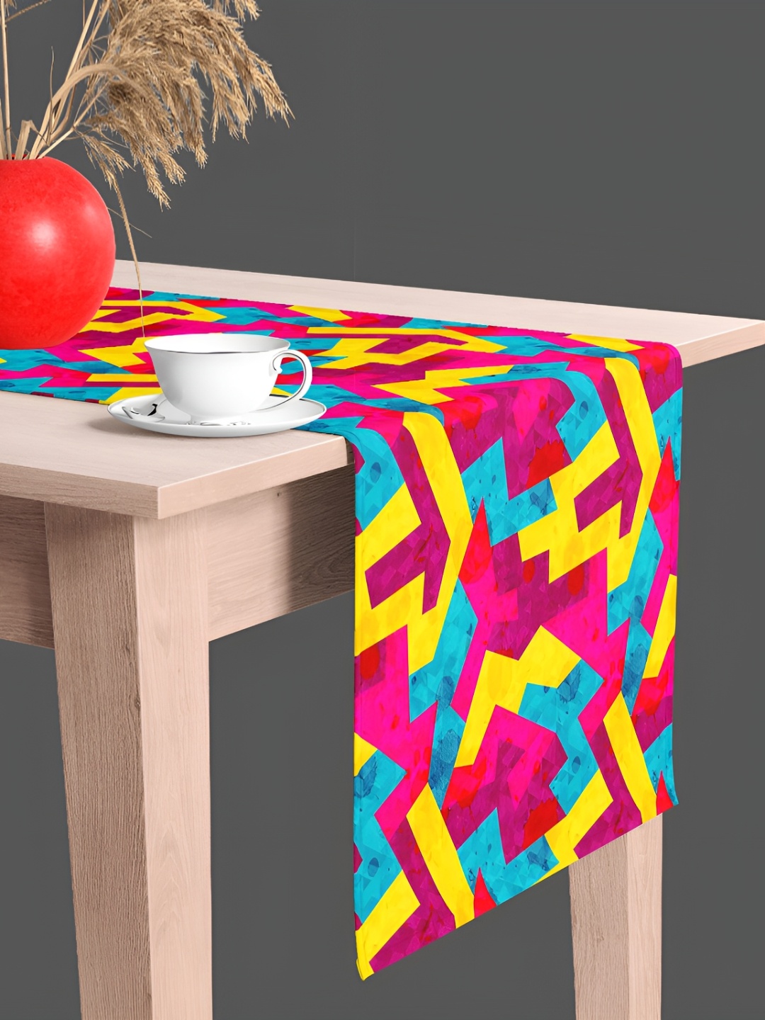 

ArtzFolio Pink & Yellow Abstract Print Velvet Dining Centre Table Runner