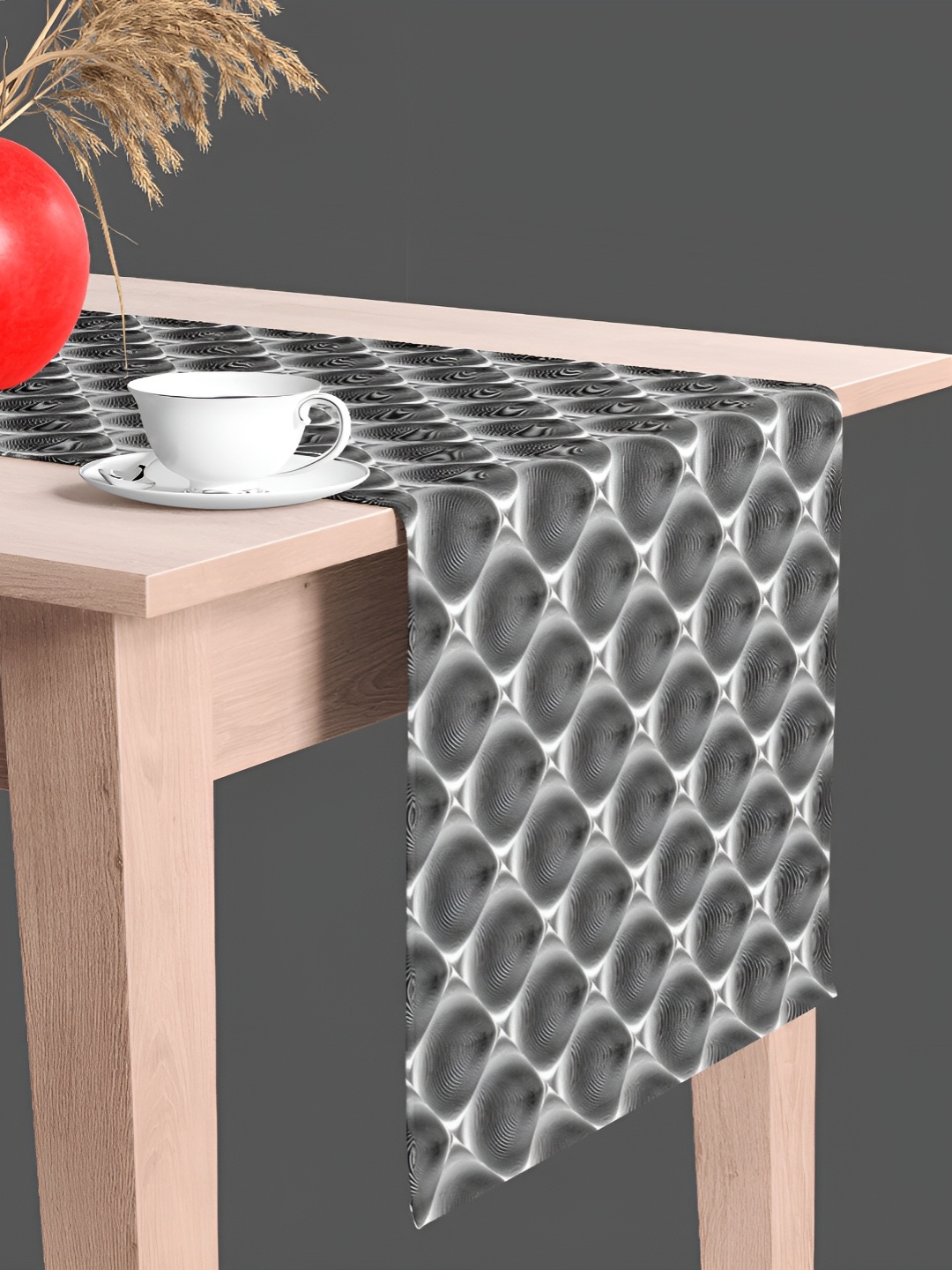 

ArtzFolio Grey Geometric Velvet Table Runner