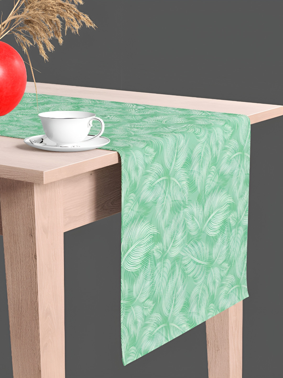 

ArtzFolio Green & White Leaf Printed Table Runner