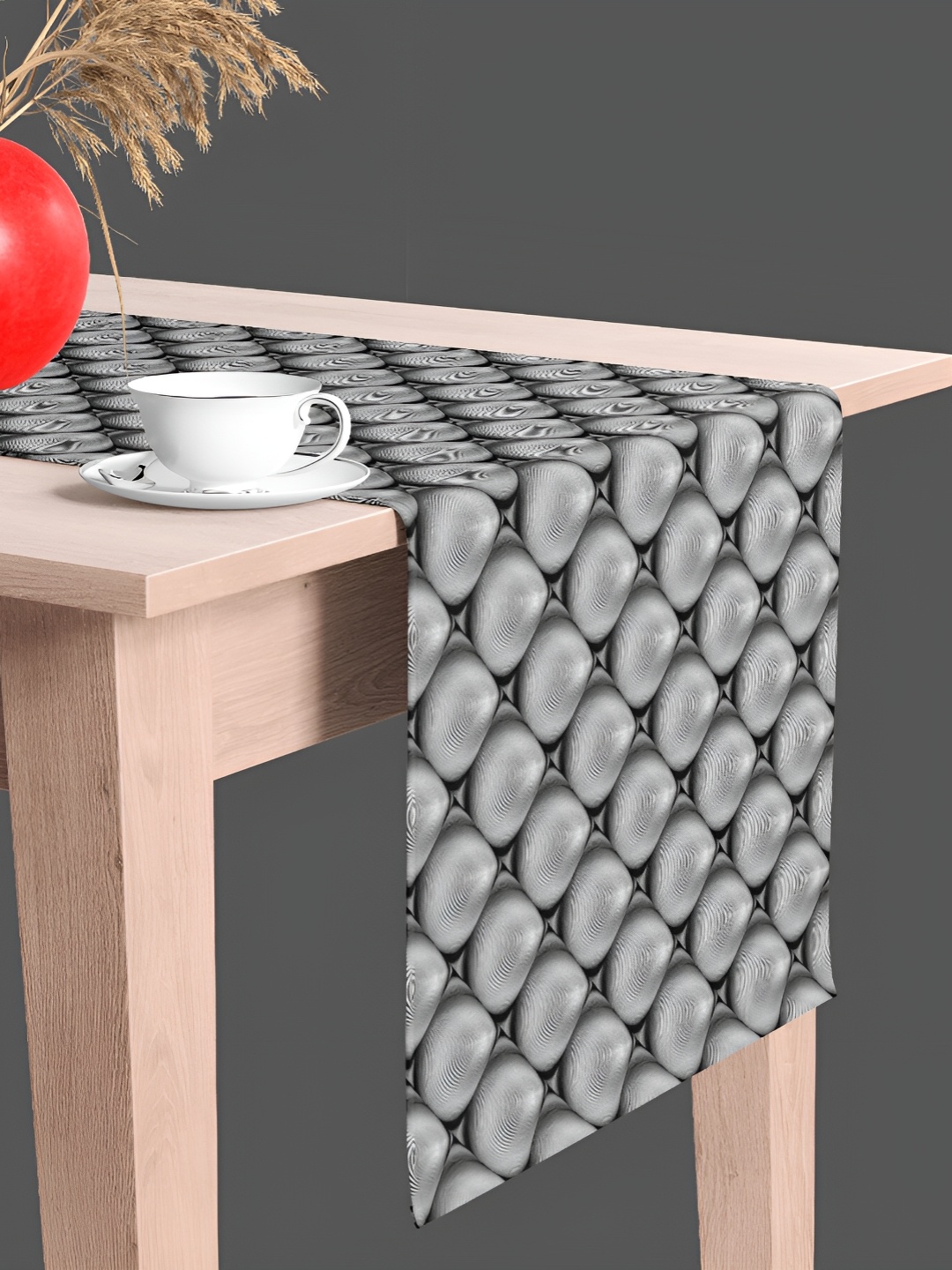 

ArtzFolio Black & Grey Quirky Printed Velvet Table Runner