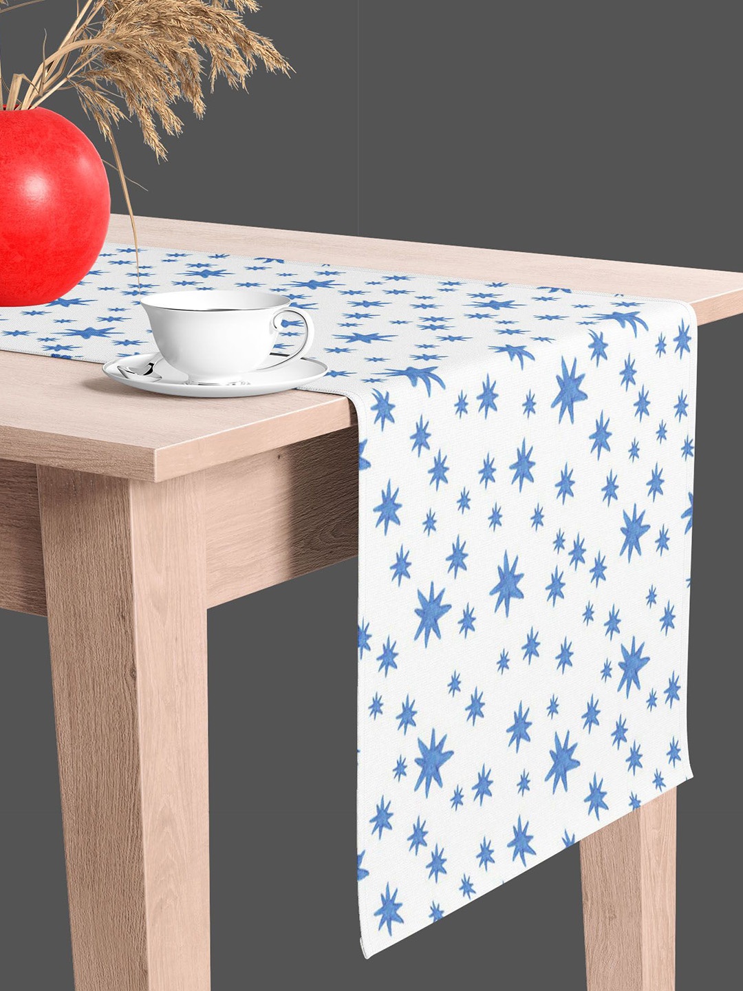 

ArtzFolio White & Blue Printed Rectangular Table Runner