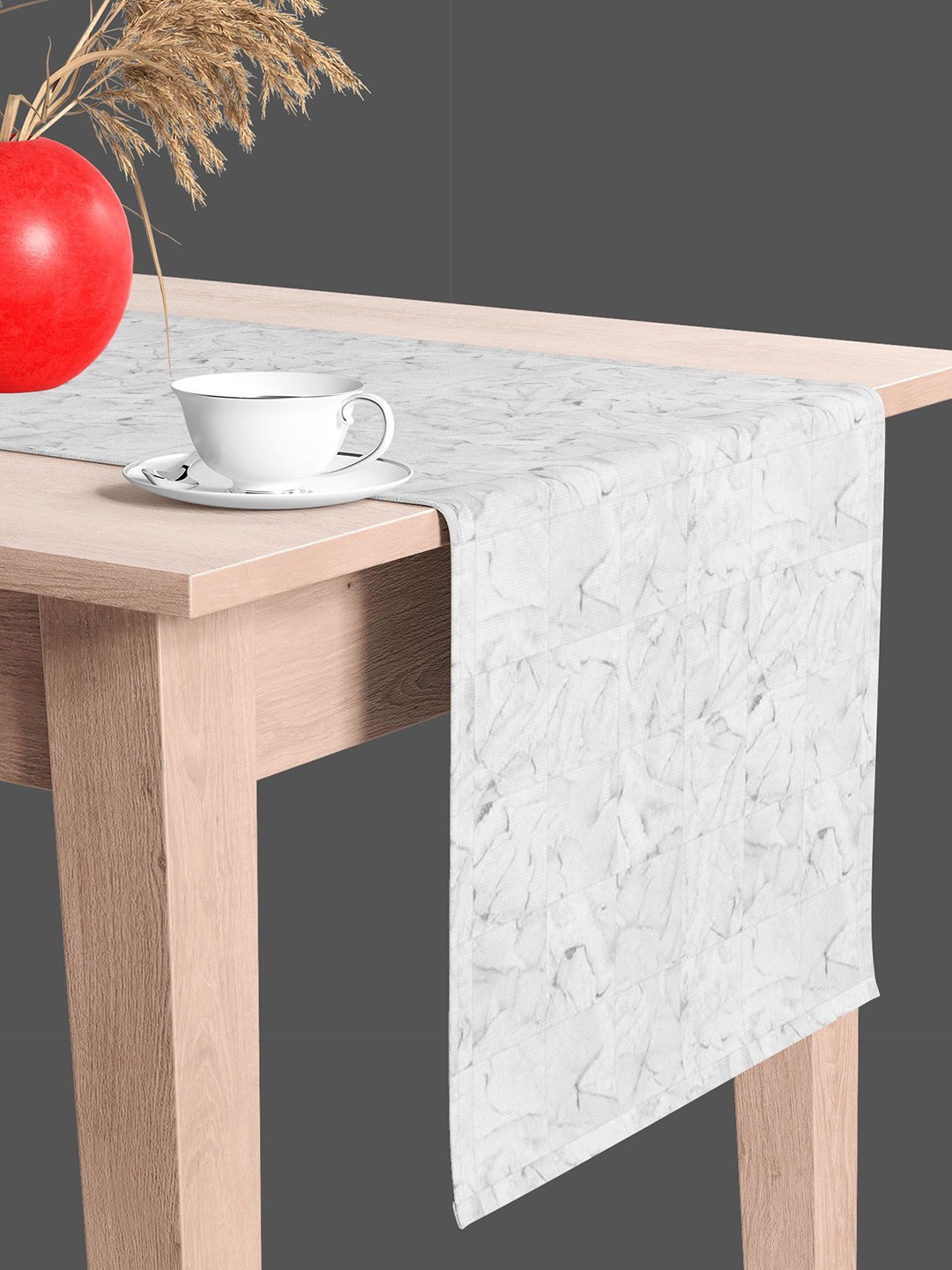 

ArtzFolio Grey & White Abstract Printed Table Runner