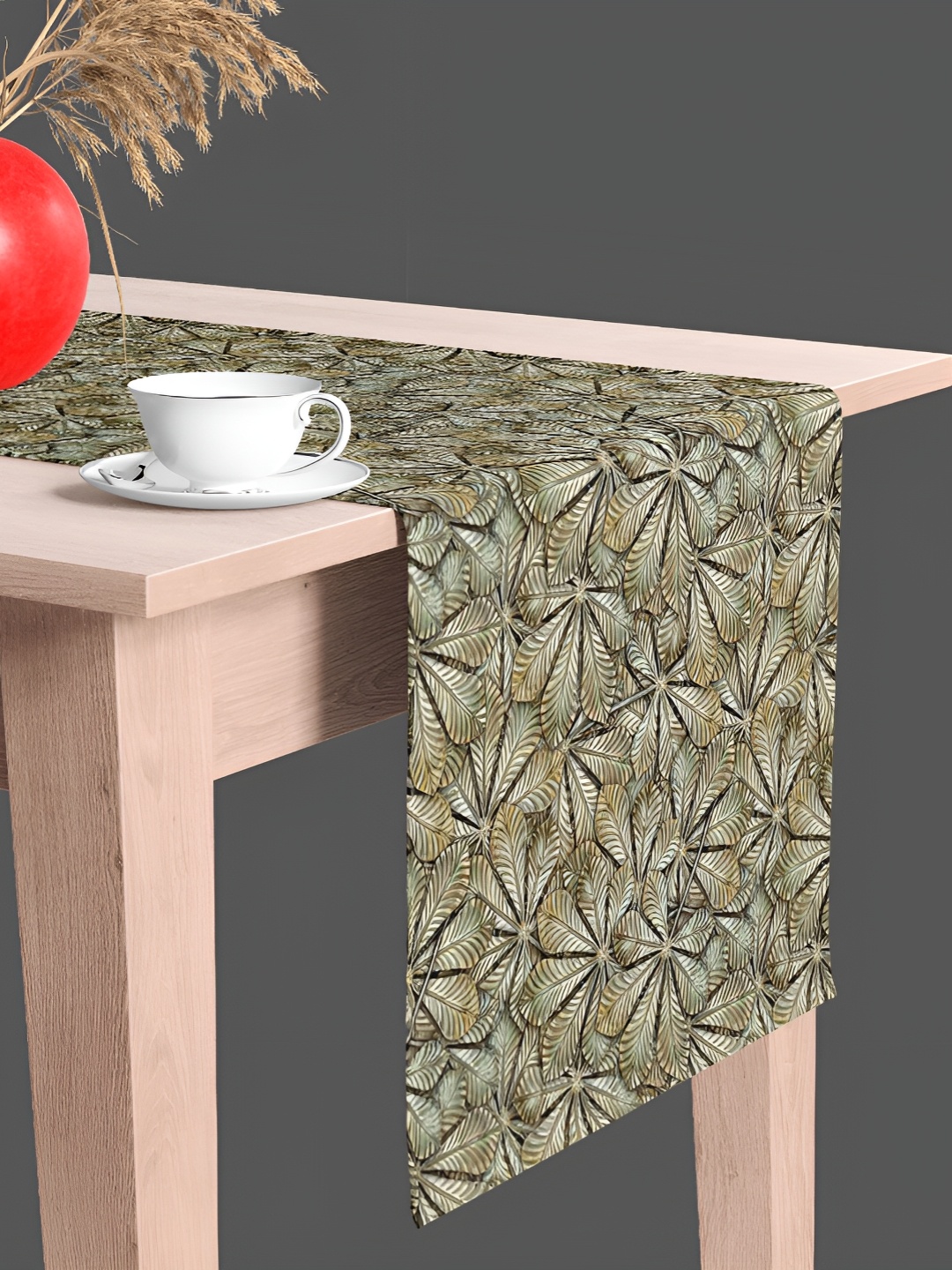 

ArtzFolio Olive & Brown Floral Velvet Printed Table Runner
