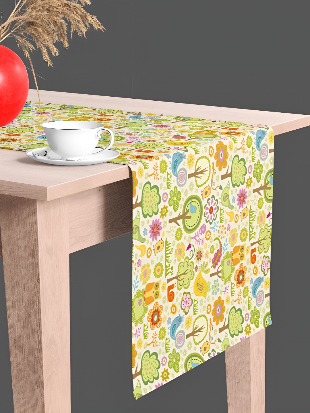 

ArtzFolio Yellow and Green Floral Printed Table Runner