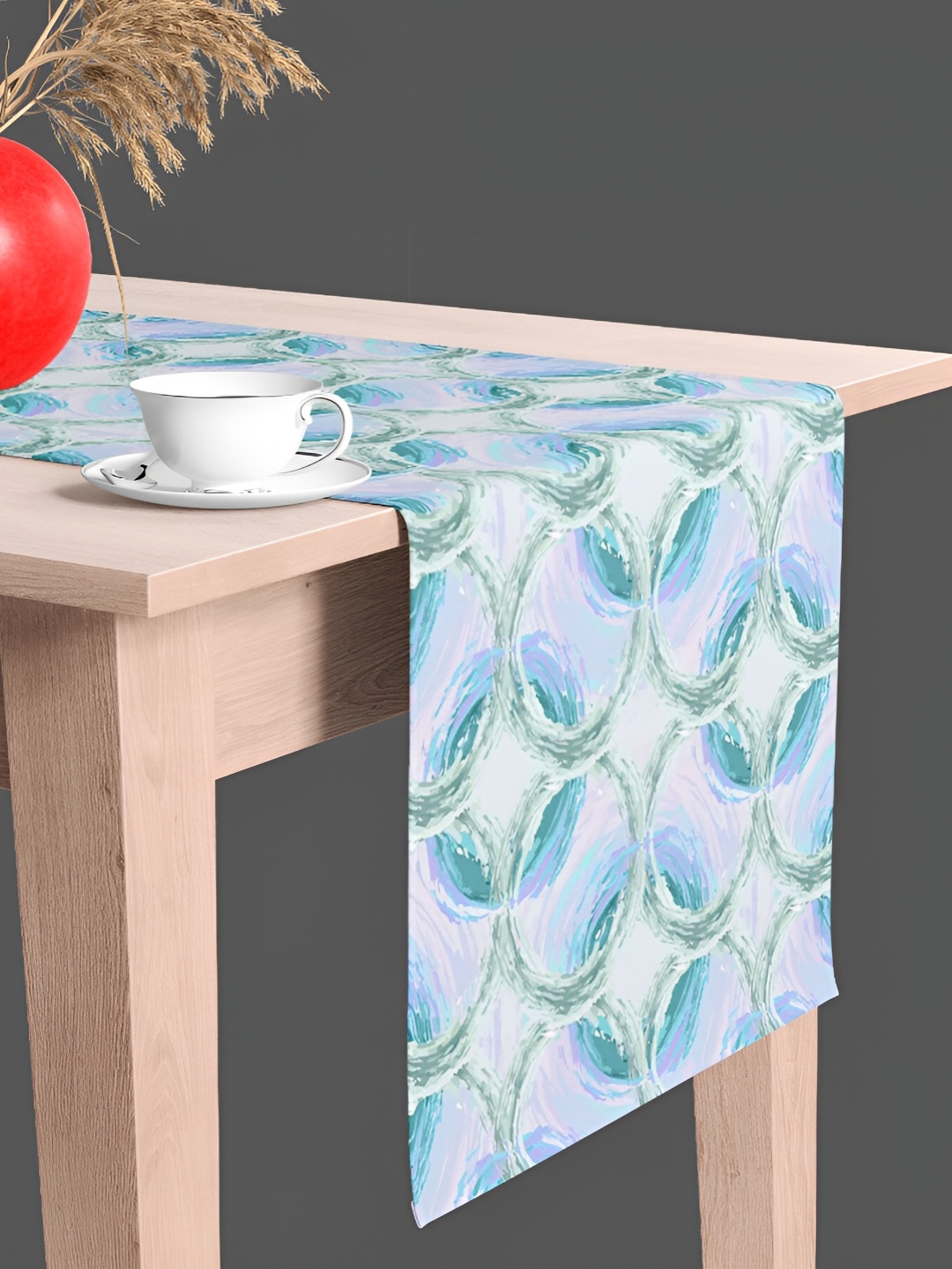 

ArtzFolio Blue Printed Velvet Dining Center Table Runner