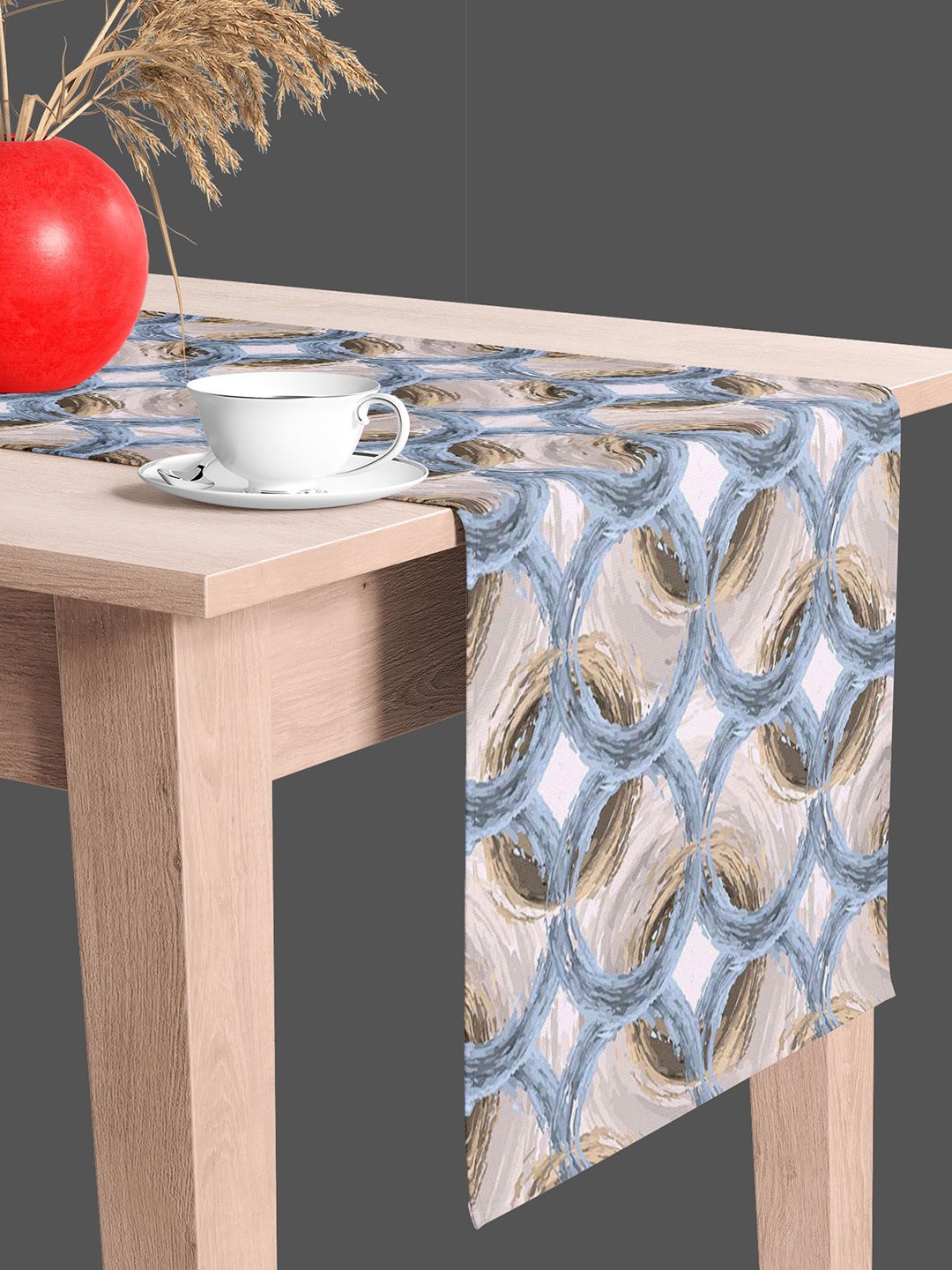 

ArtzFolio Printed Velvet Dining Center Table Runner, Blue