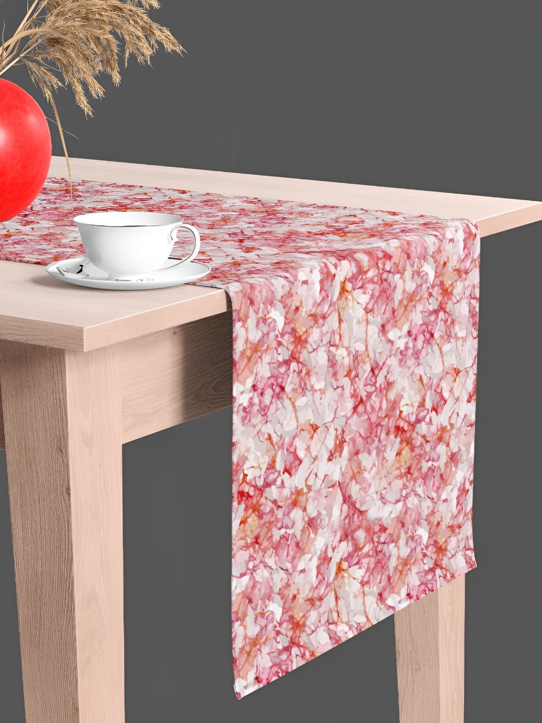 

ArtzFolio Pink & White Abstract Printed Rectangular Shaped Velvet Table Runner