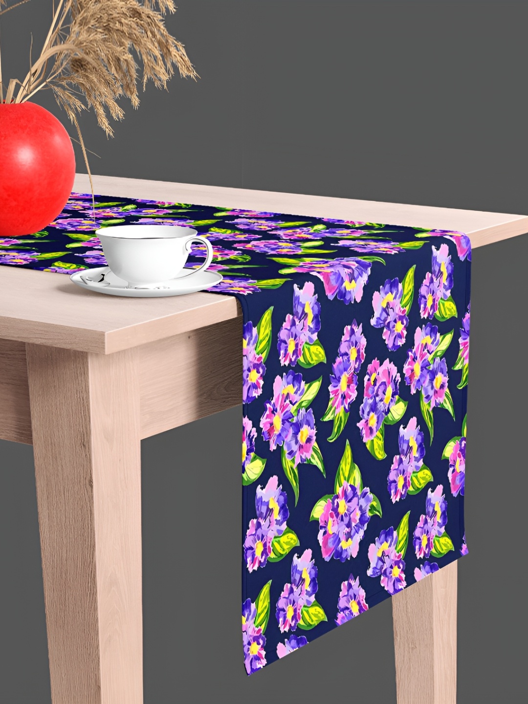 

ArtzFolio Green & Purple Floral Printed Table Runner