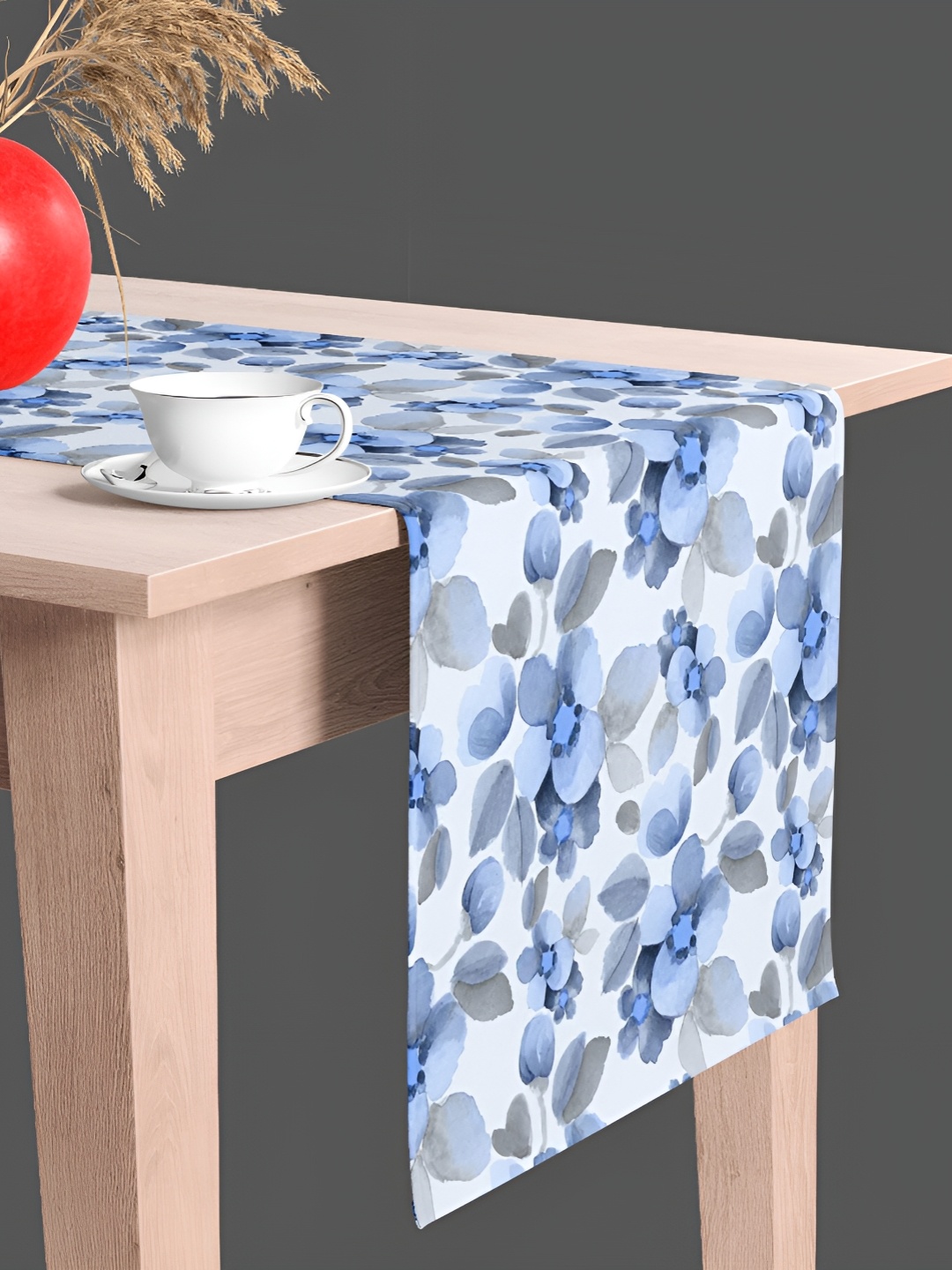 

ArtzFolio White & Blue Printed Table Runner