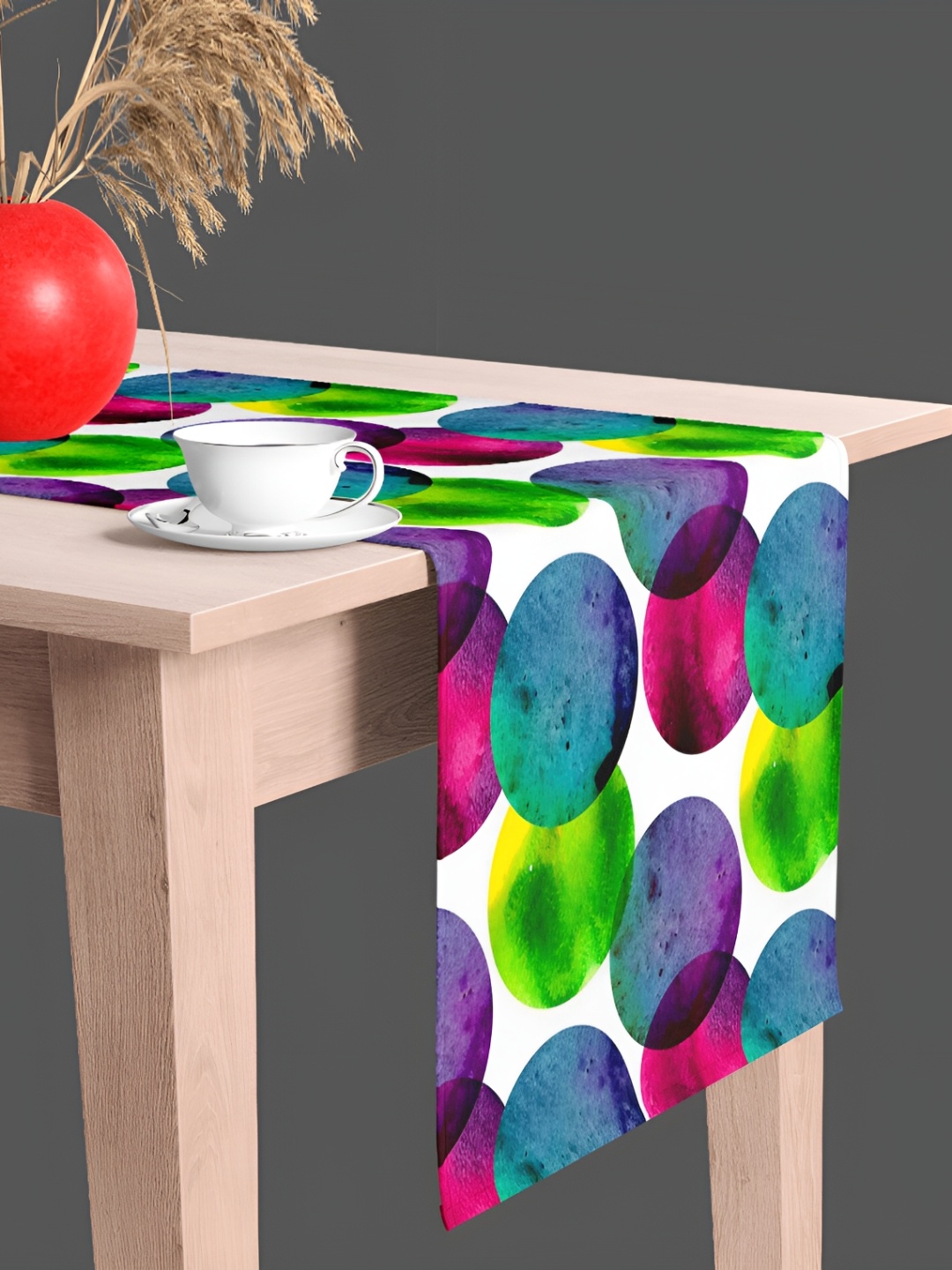 

ArtzFolio White and Blue Geometric Printed Table Runner