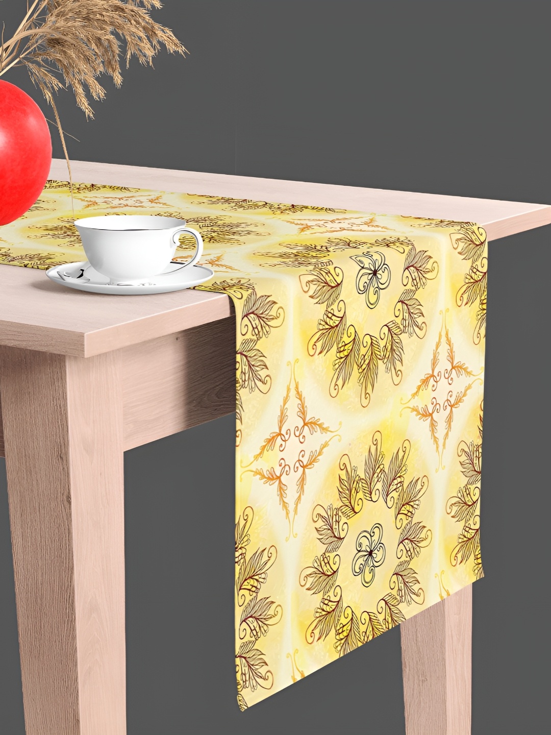 

ArtzFolio Mustard Printed Table Runner for Dining & Center Table