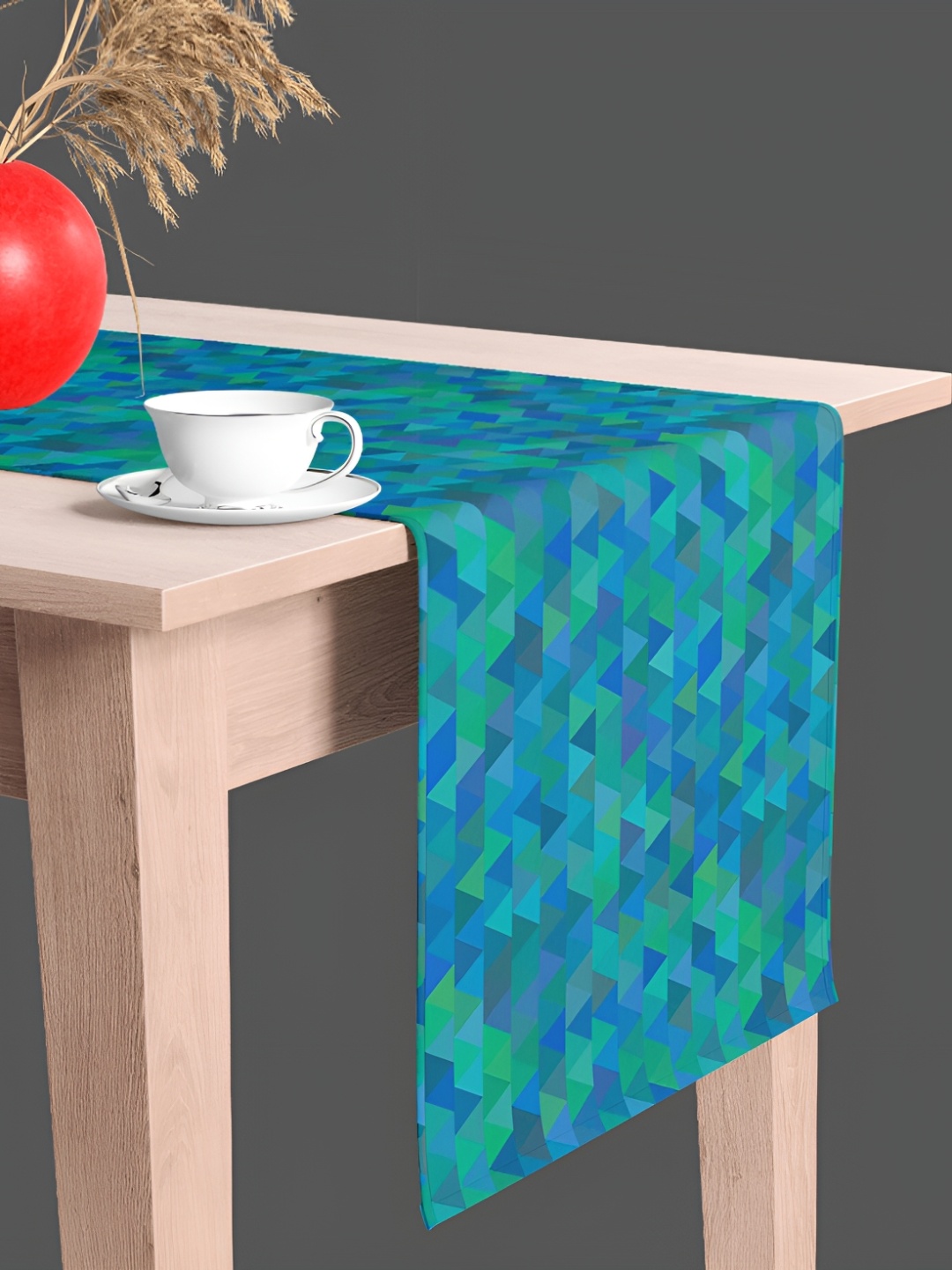 

ArtzFolio Green & Blue Geometric Printed Rectangle Table Runner