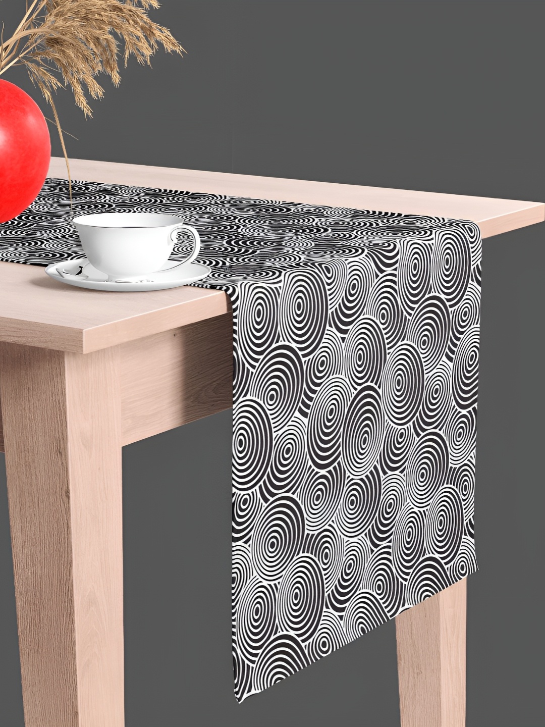 

ArtzFolio Black & White Geometric Printed Table Runner