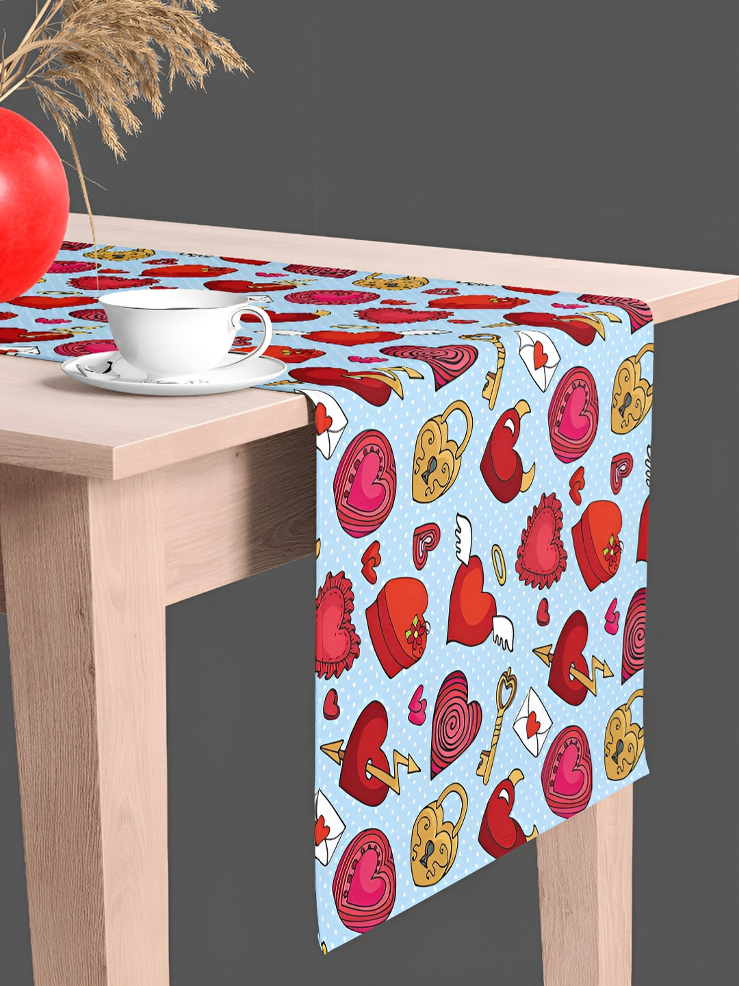 

ArtzFolio Red & Blue Printed Table Runner
