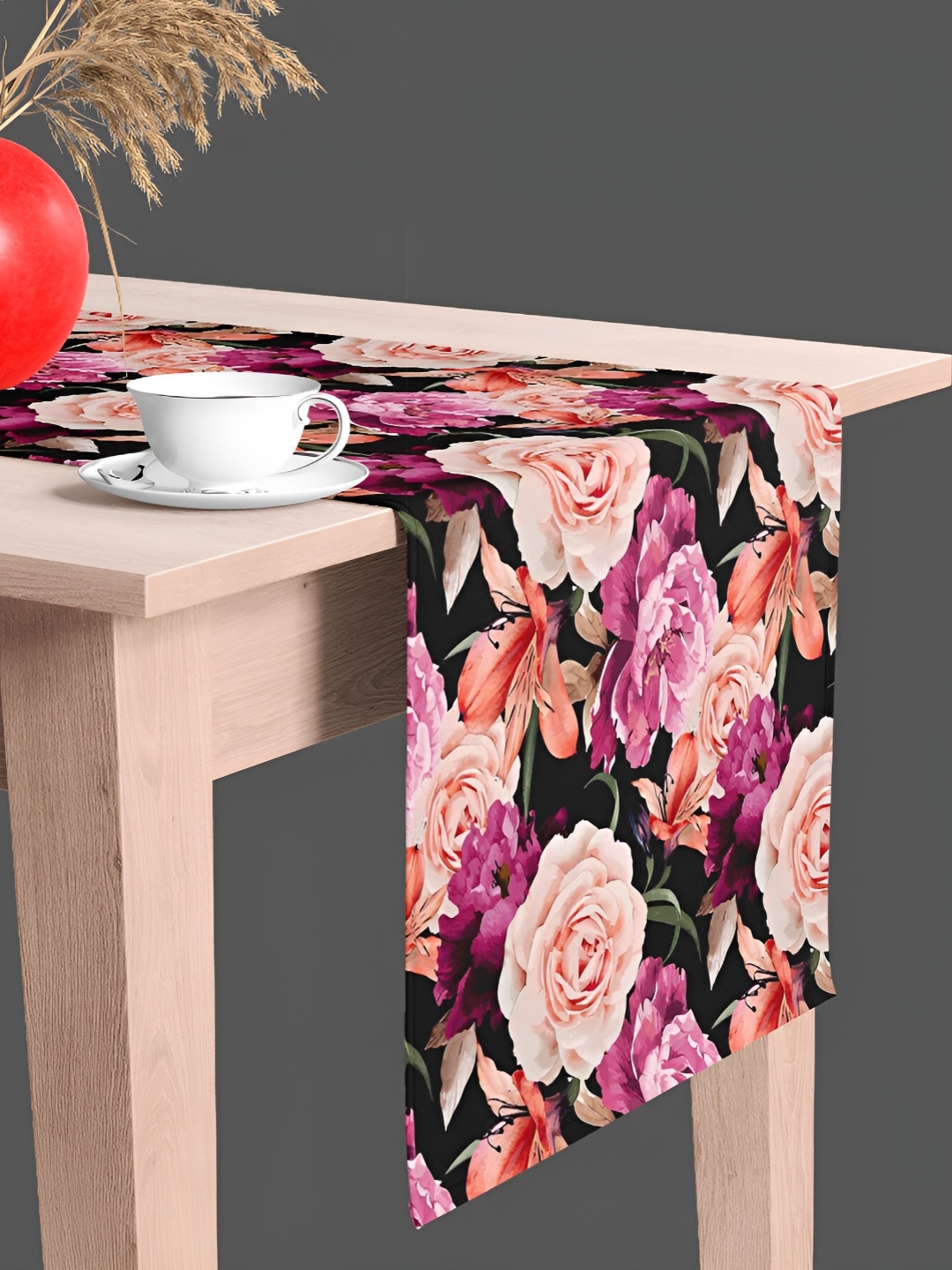 

ArtzFolio Pink and Green Floral Printed Rectangular Table Runner